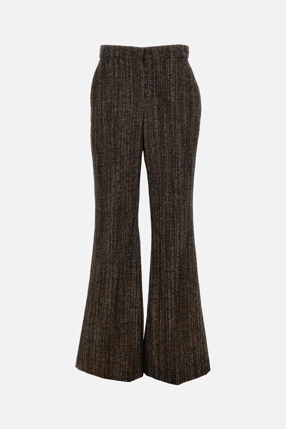 Fendi Wool Trousers In Brown