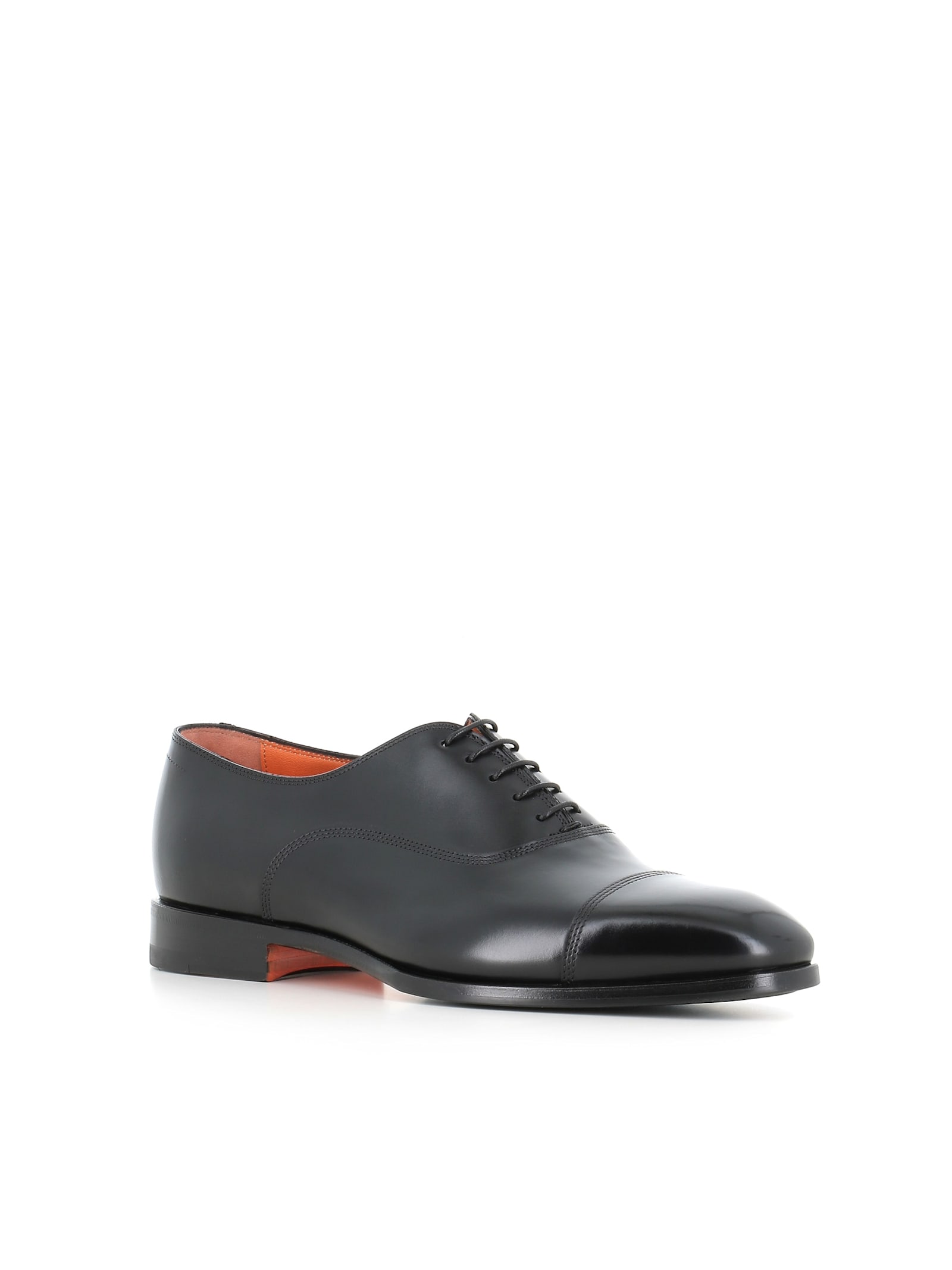 Santoni Business Shoes Oxford 12621 Calfskin In Black