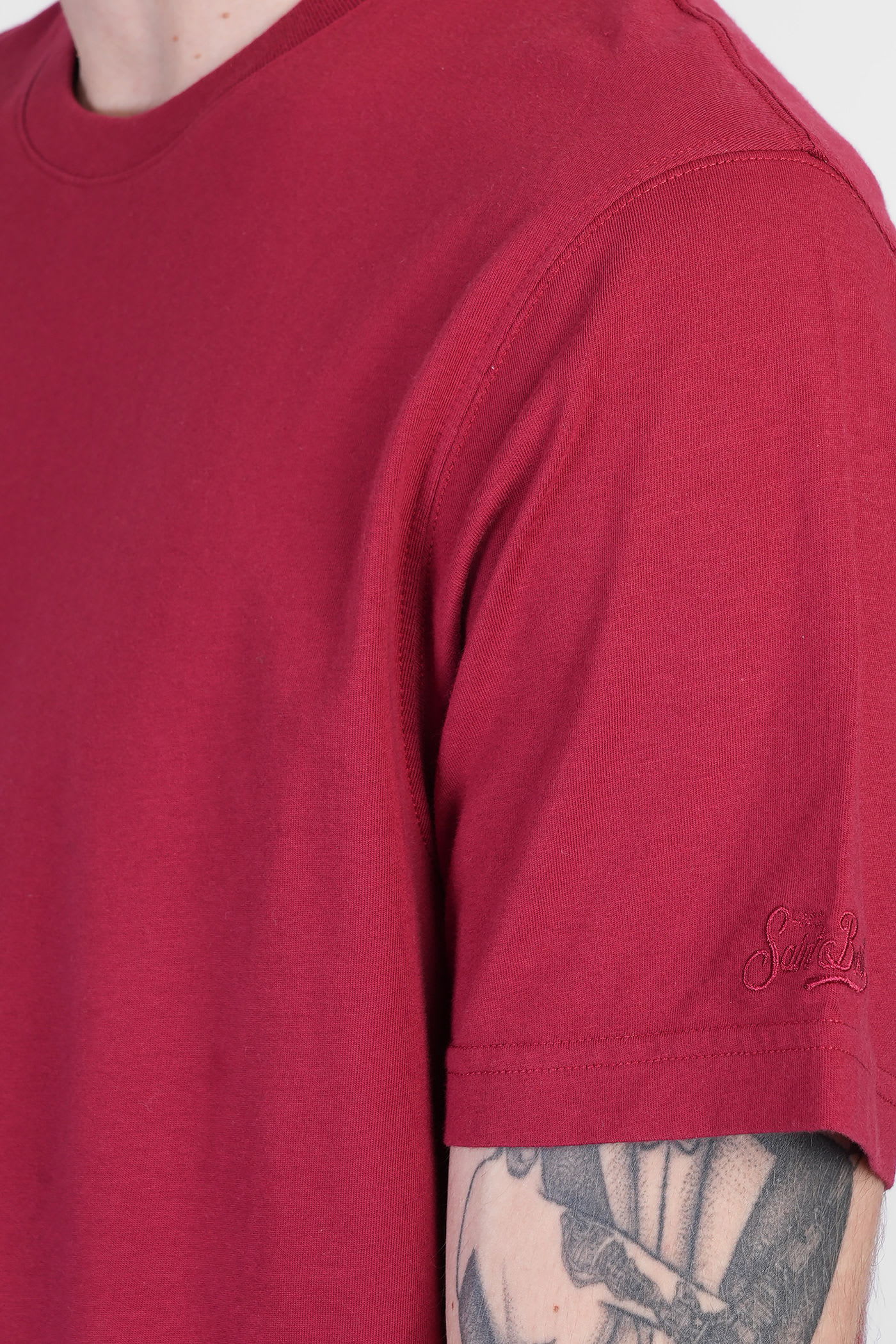 Mc2 Saint Barth Dover L T-shirt In Bordeaux Cotton In Pink