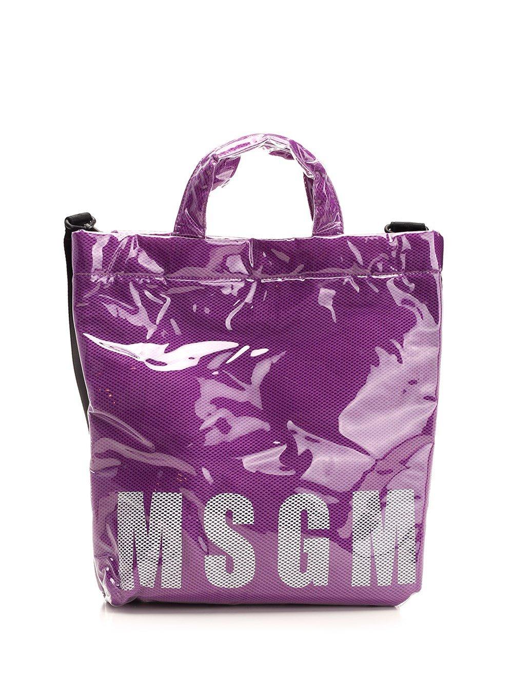 MSGM Logo Detailed High-shine Tote Bag
