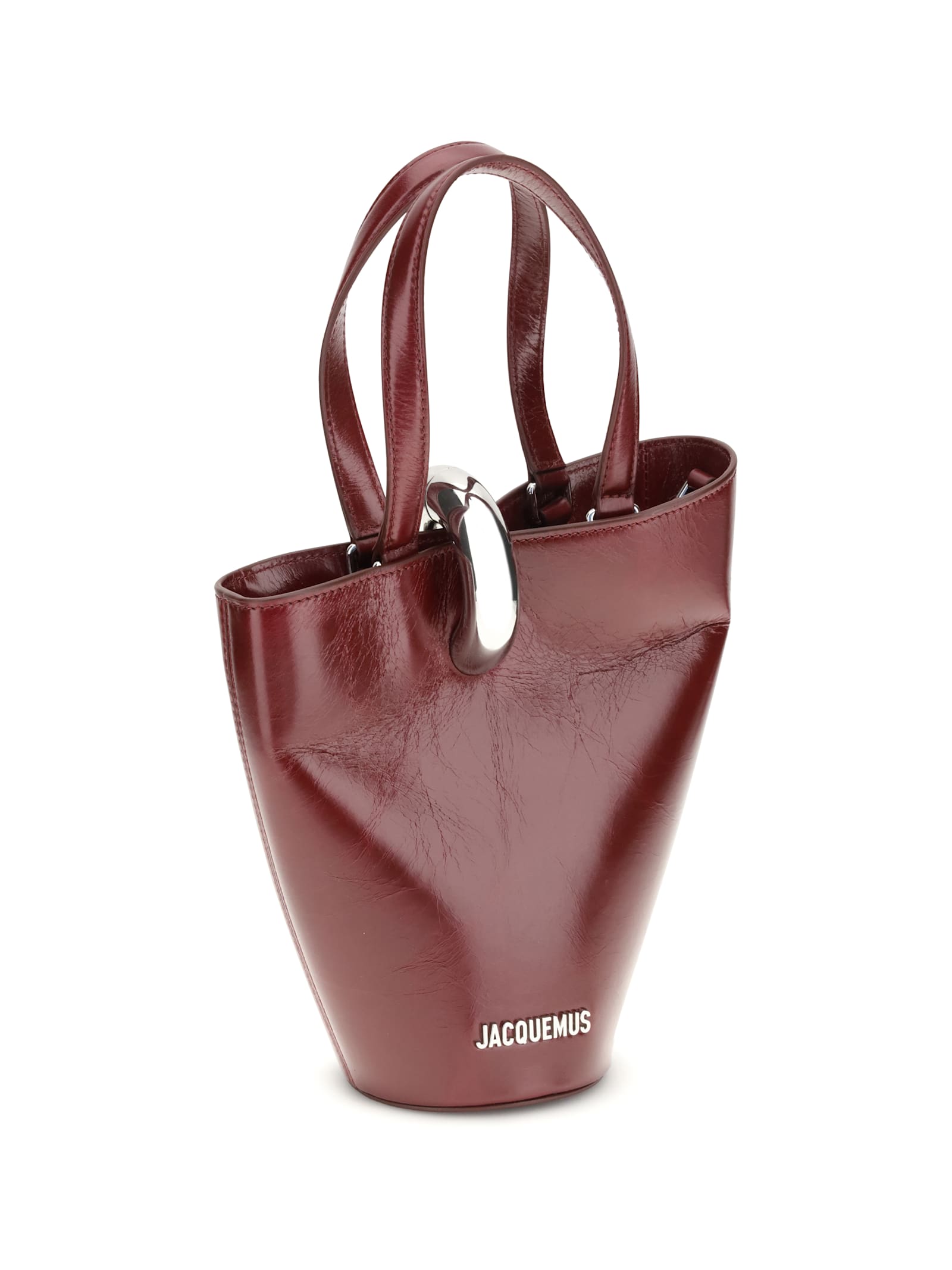Jacquemus Women Asymmetric Bucket Bag In Red