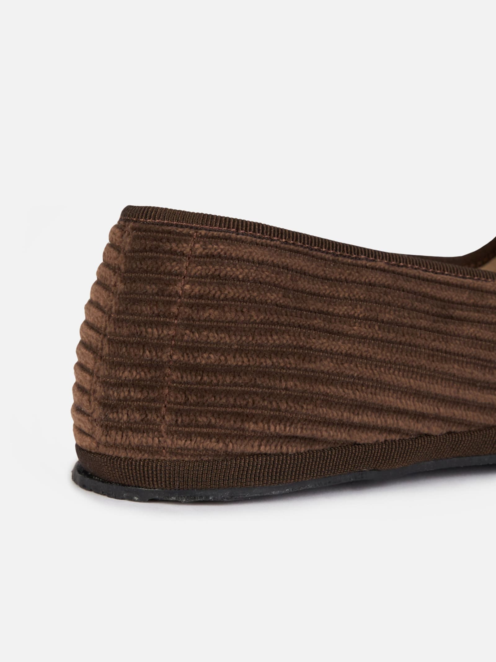 Mc2 Saint Barth Woman Corduroy Slipper Loafers My Chalom Special Edition In Brown