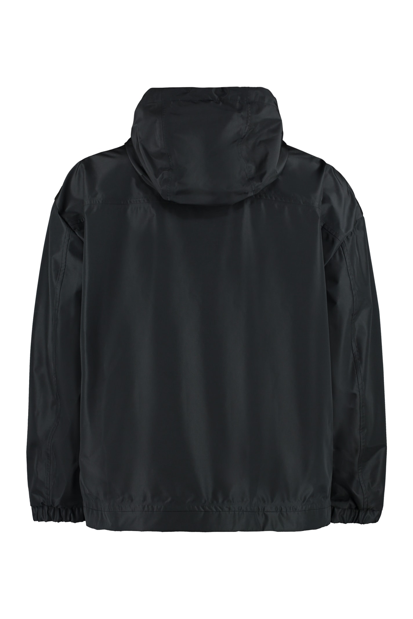 Shop Dolce & Gabbana Technical Fabric Hooded Jacket In Black