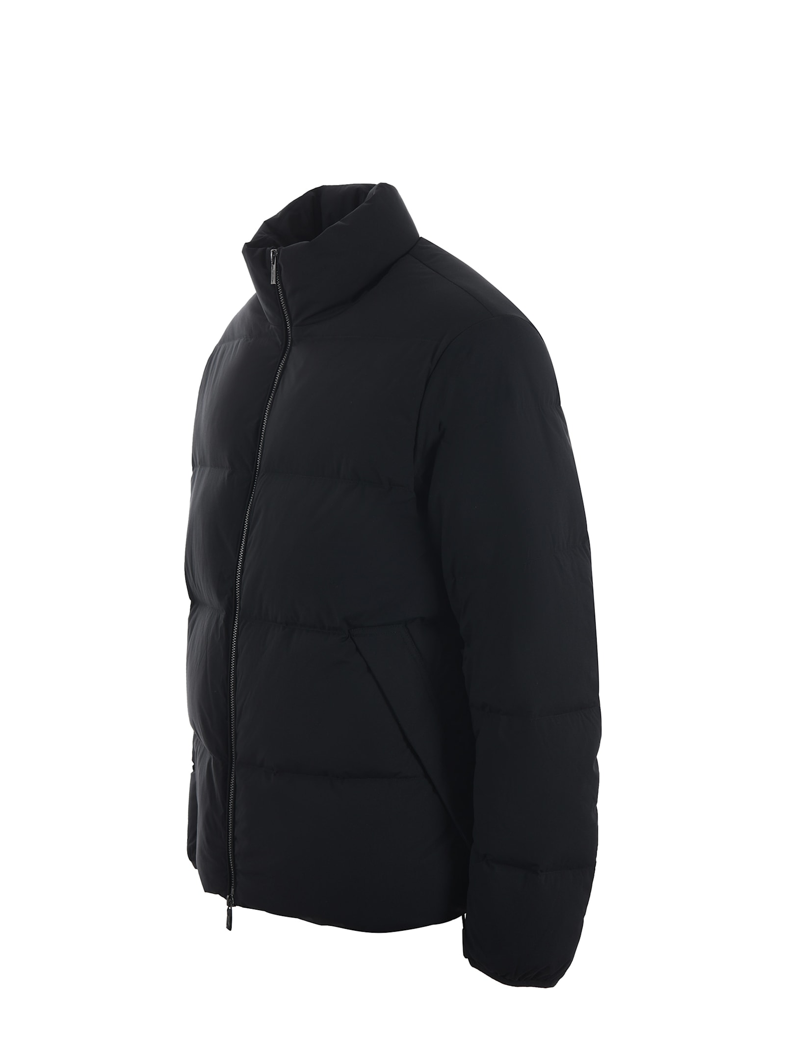 Shop Emporio Armani Quilted Nylon Down Jacket In Black