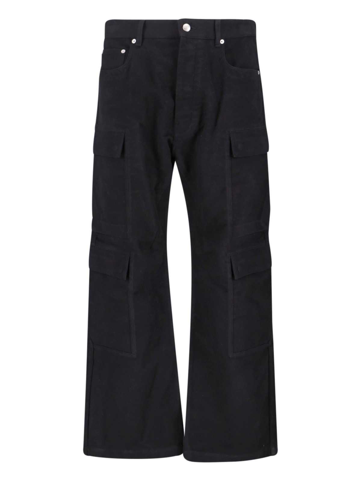 Rick Owens Trousers With Cargo Pockets And Wide Leg In Black