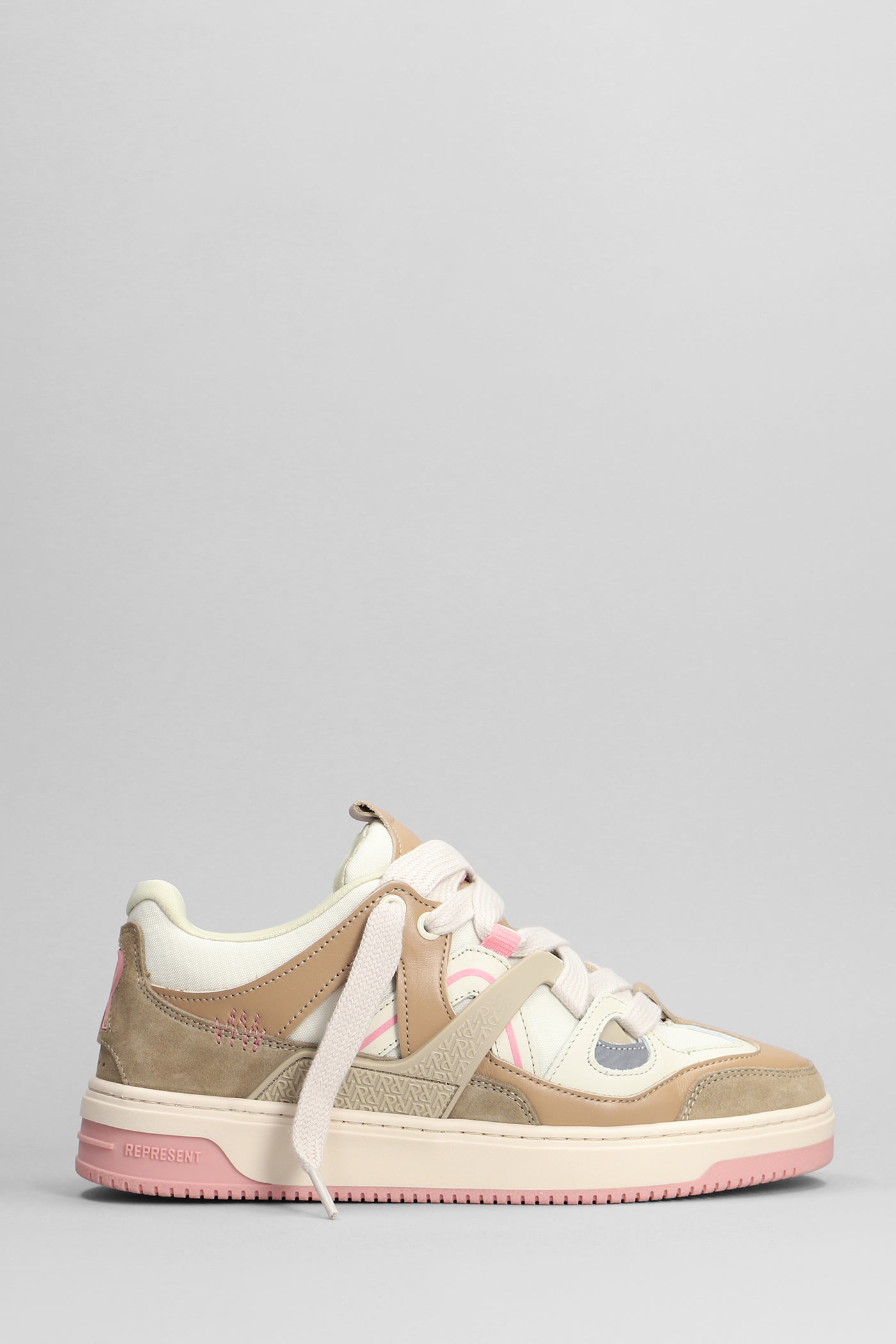 Represent Bully Sneakers In Beige Suede And Leather
