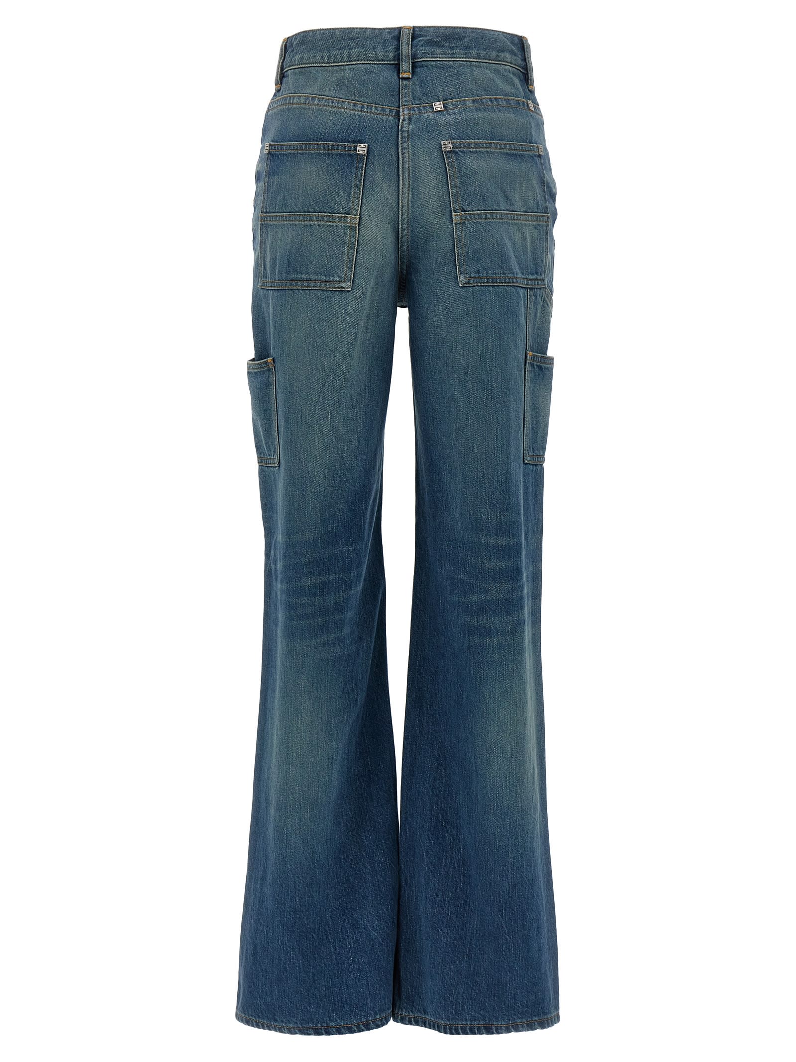 Shop Givenchy Wide Leg Jeans In Blue