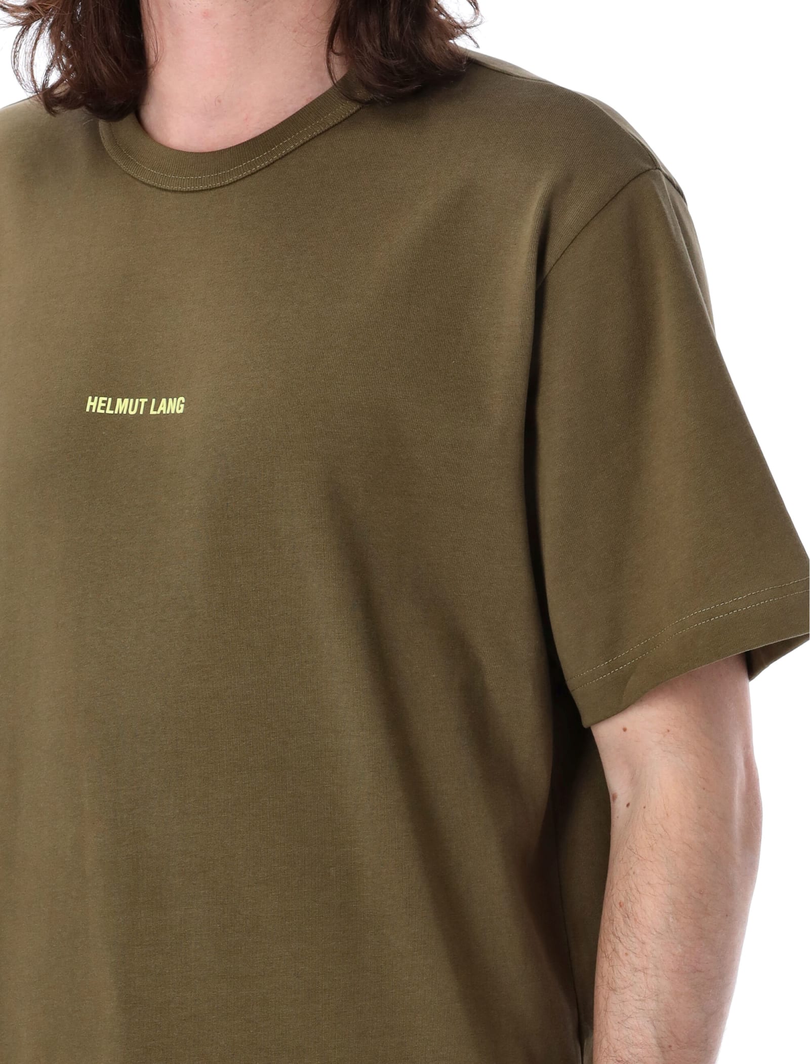 Shop Helmut Lang Logo T-shirt In Olive