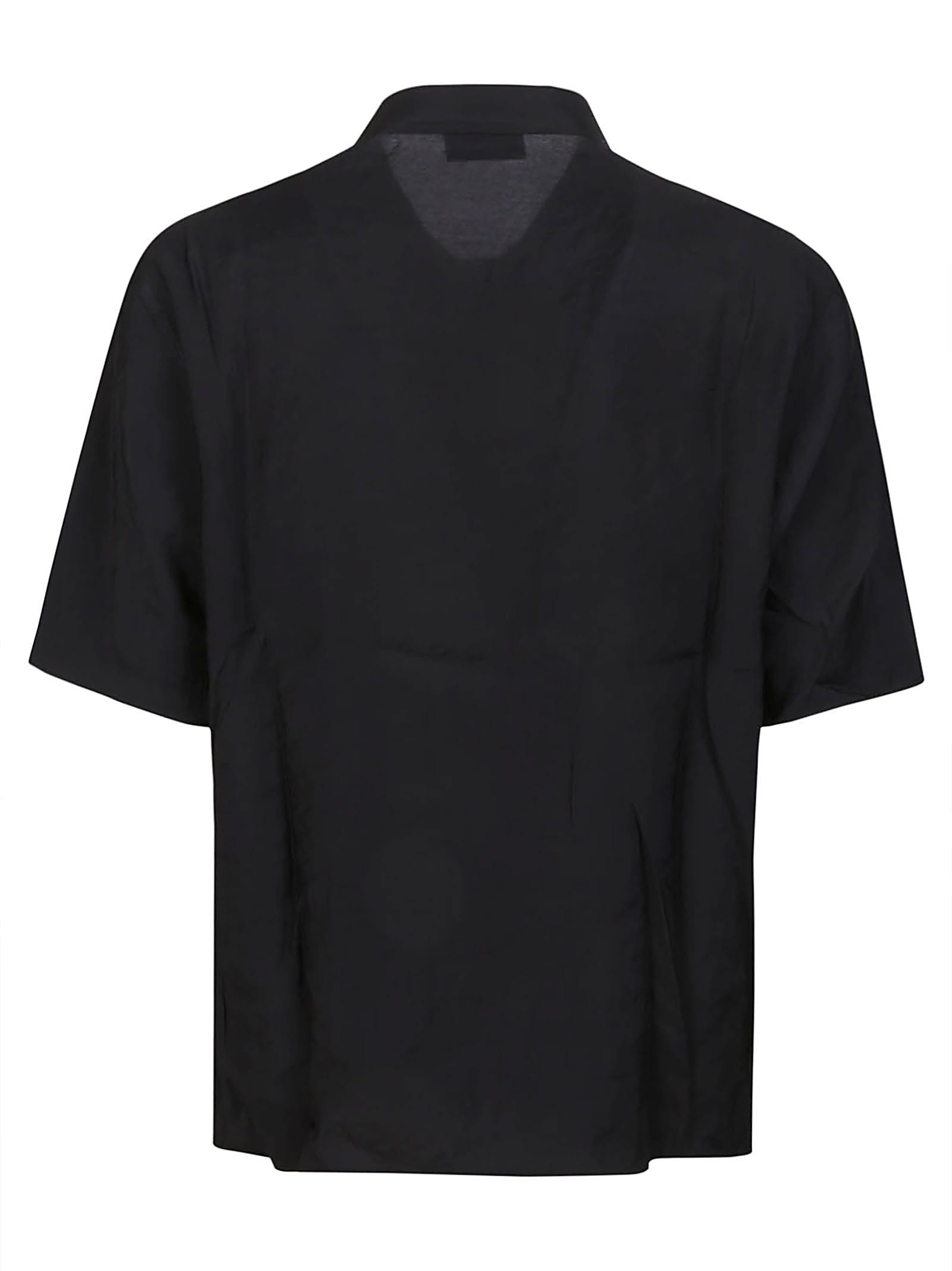 Shop Family First Milano Short Sleeve Cupro Shirt In Black