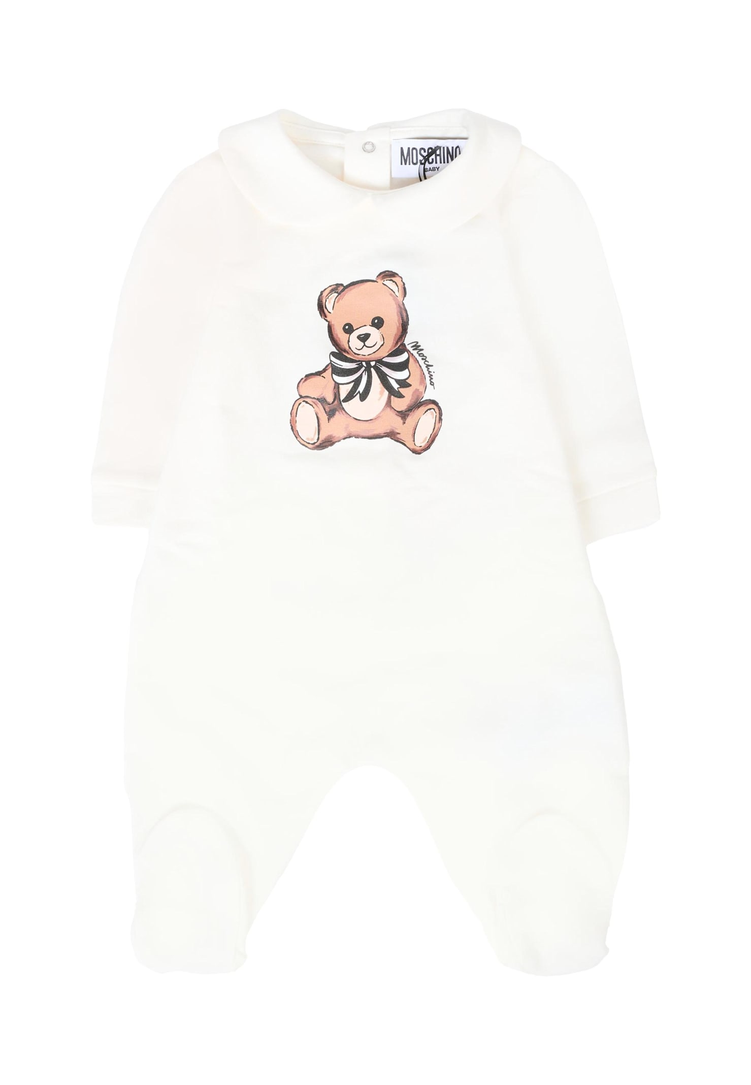 Moschino Ivory Set For Baby Girl With Teddy Bear In White