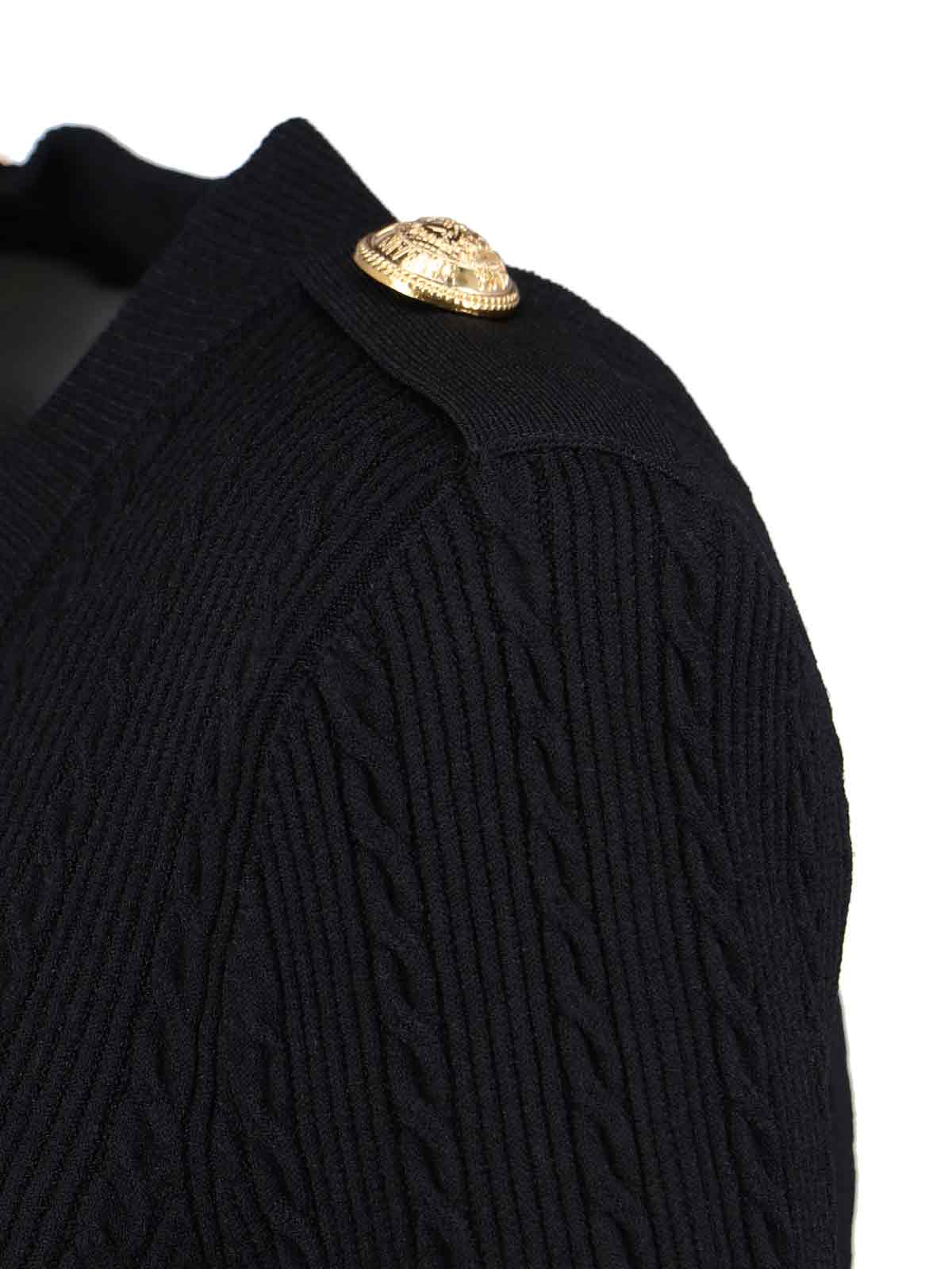 Balmain Women V-necked Cardigan In Black