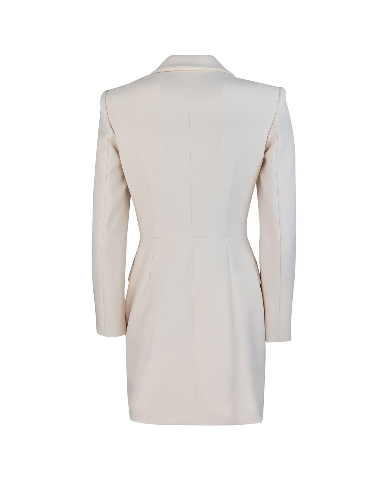 Shop Elisabetta Franchi Belted Stretch Coat Dress In Burro