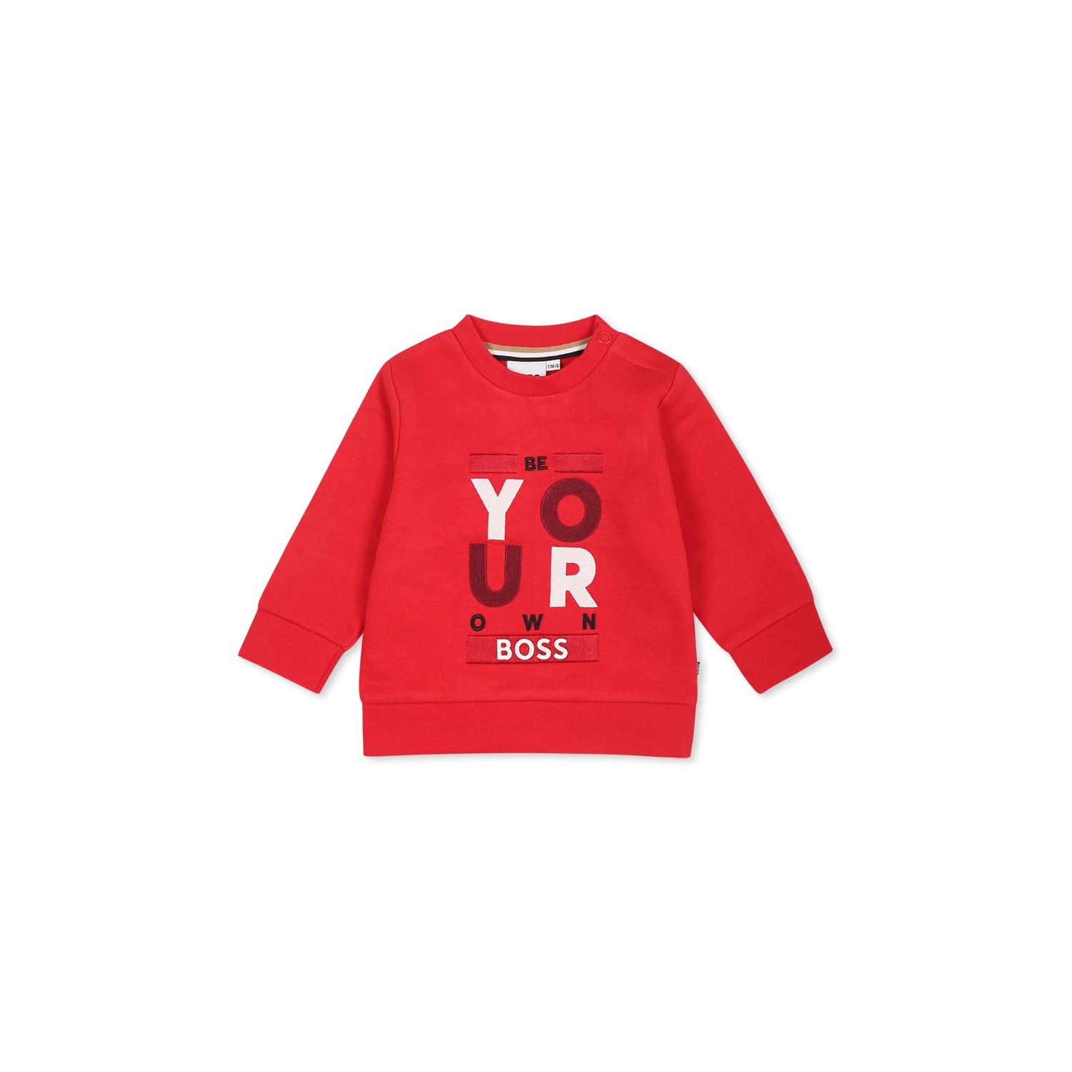 Hugo Boss Red Sweatshirt For Baby Boy With Logo In Red