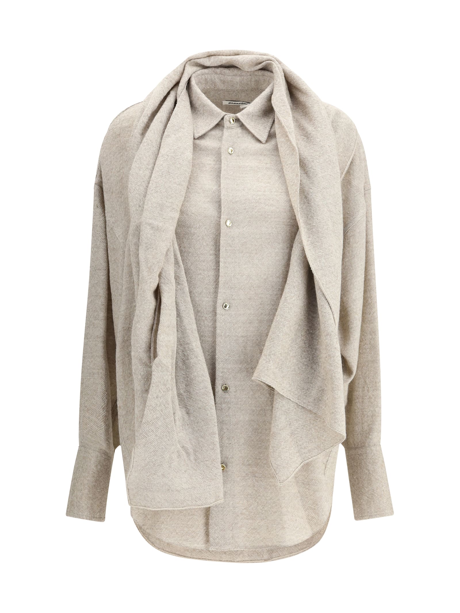 Darkpark Georgia Shirt With Detachable Matching Scarf In Neutral