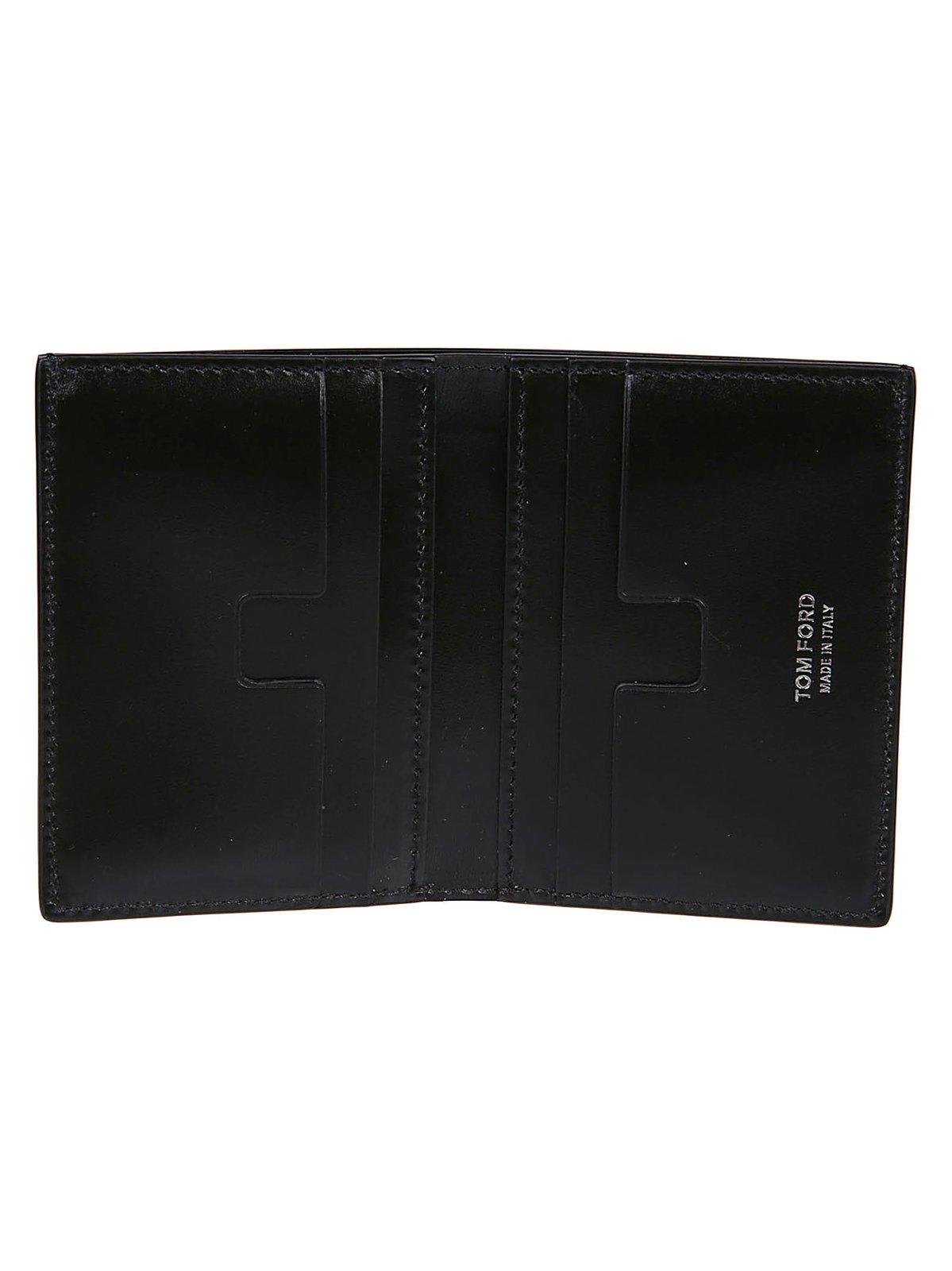 Shop Tom Ford Tf Plaque Bi-fold Wallet In Black