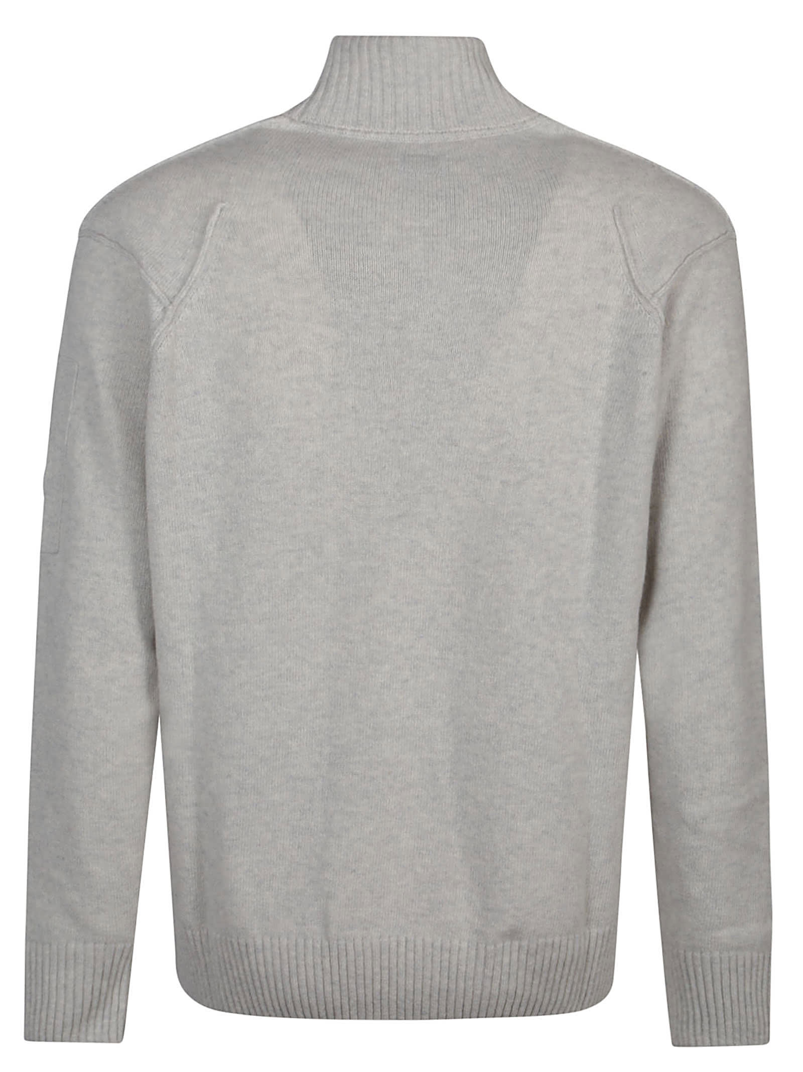 Shop C.p. Company Grs Turtle Neck Sweater In Off White Melange