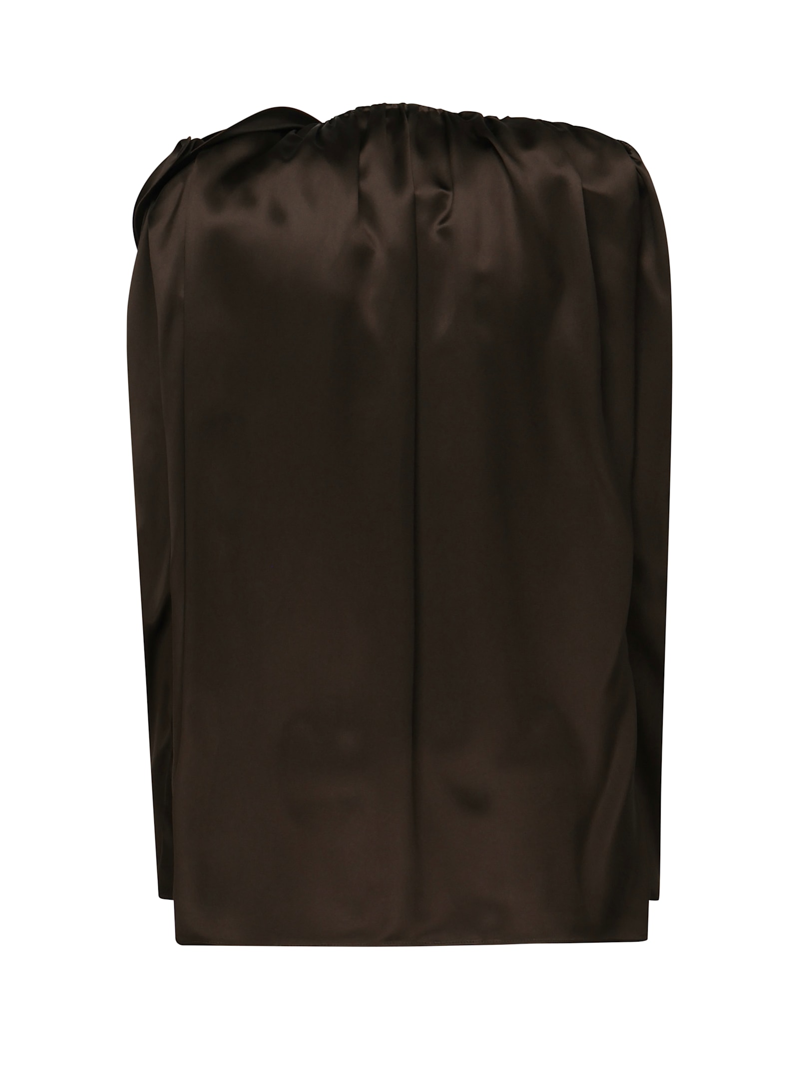 Magda Butrym Classic Silk Blouse With Application In Brown