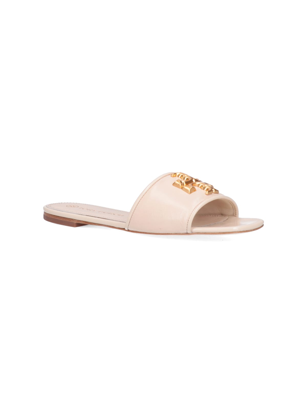 Shop Tory Burch Eleanor Slider Sandals In Crema