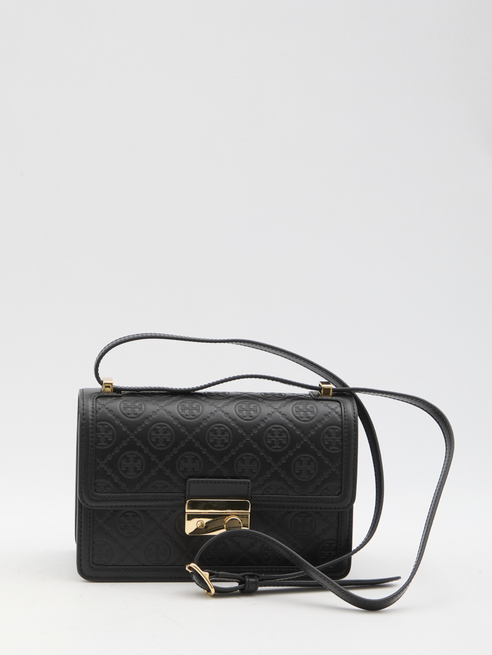 Shop Tory Burch T Monogram Shoulder Bag In Black