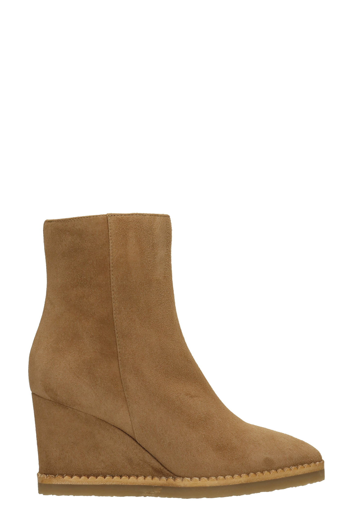 The Seller Ankle Boots Inside Wedge In Beige Suede