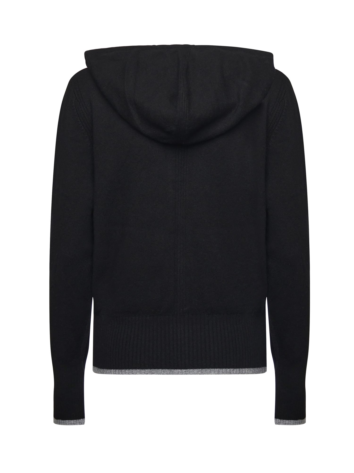 Pinko Wool And Cashmere Zip-up Cardigan In Black