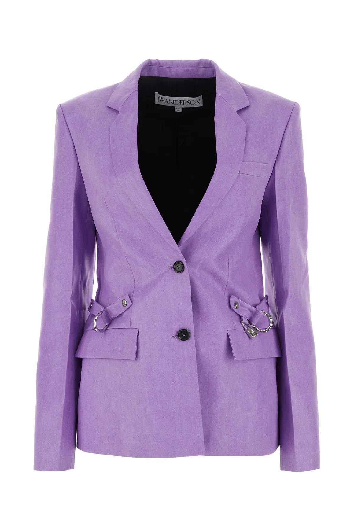 Shop Jw Anderson Light Purple Jacquard Blazer