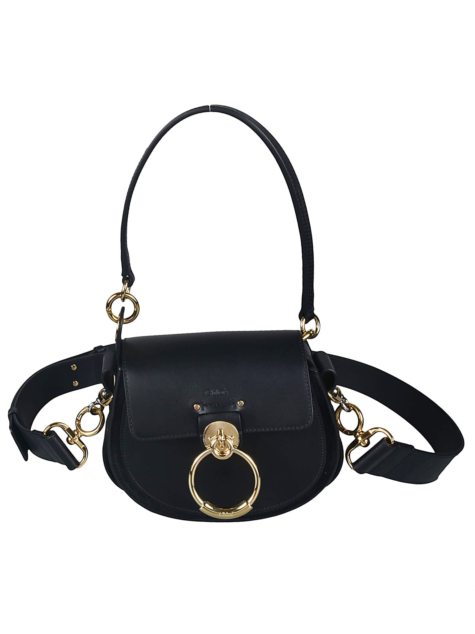 Chloé Ring Shoulder Bag In Black