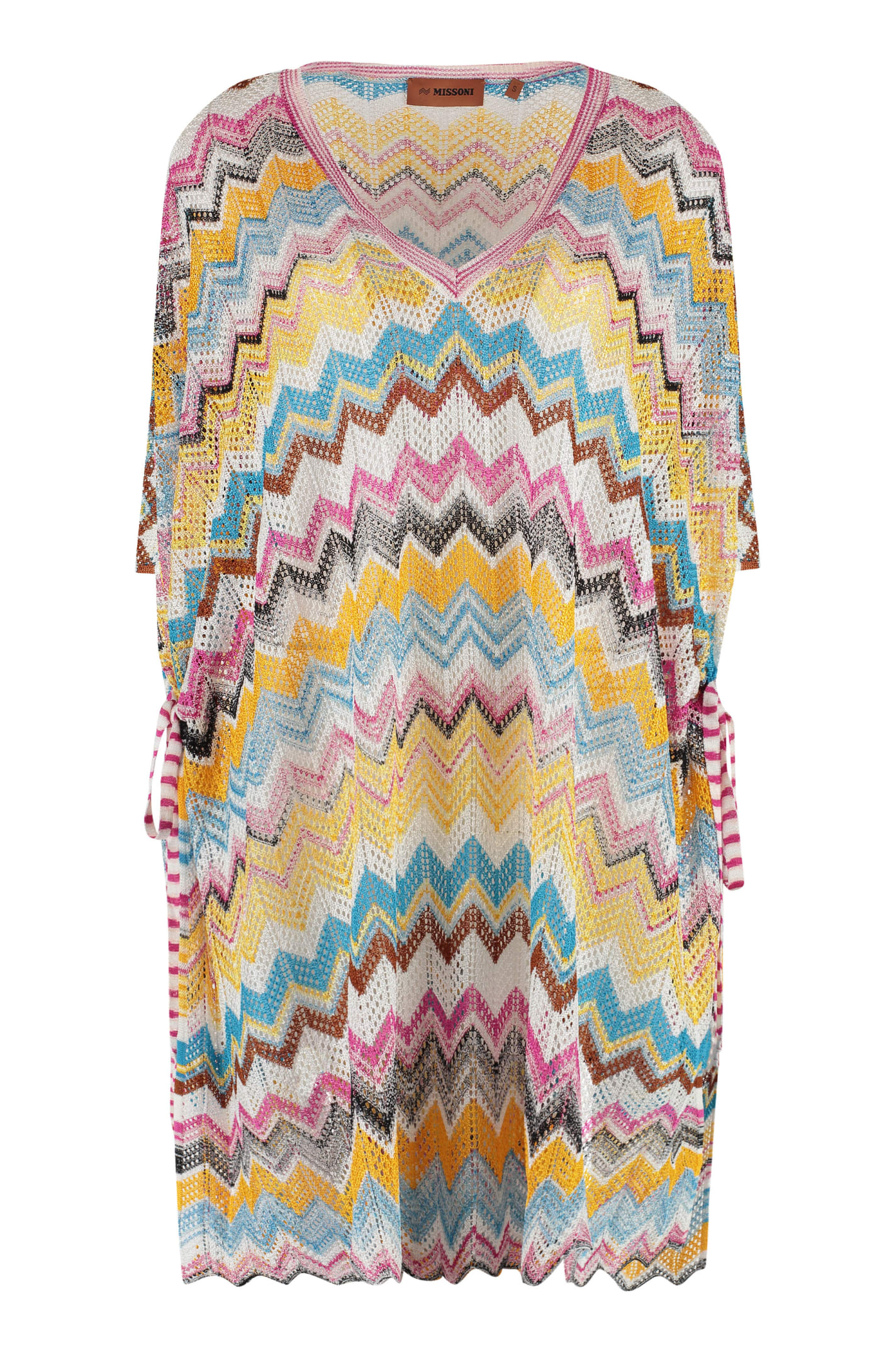 Shop Missoni Knitted Cover-up Dress In Multicolor