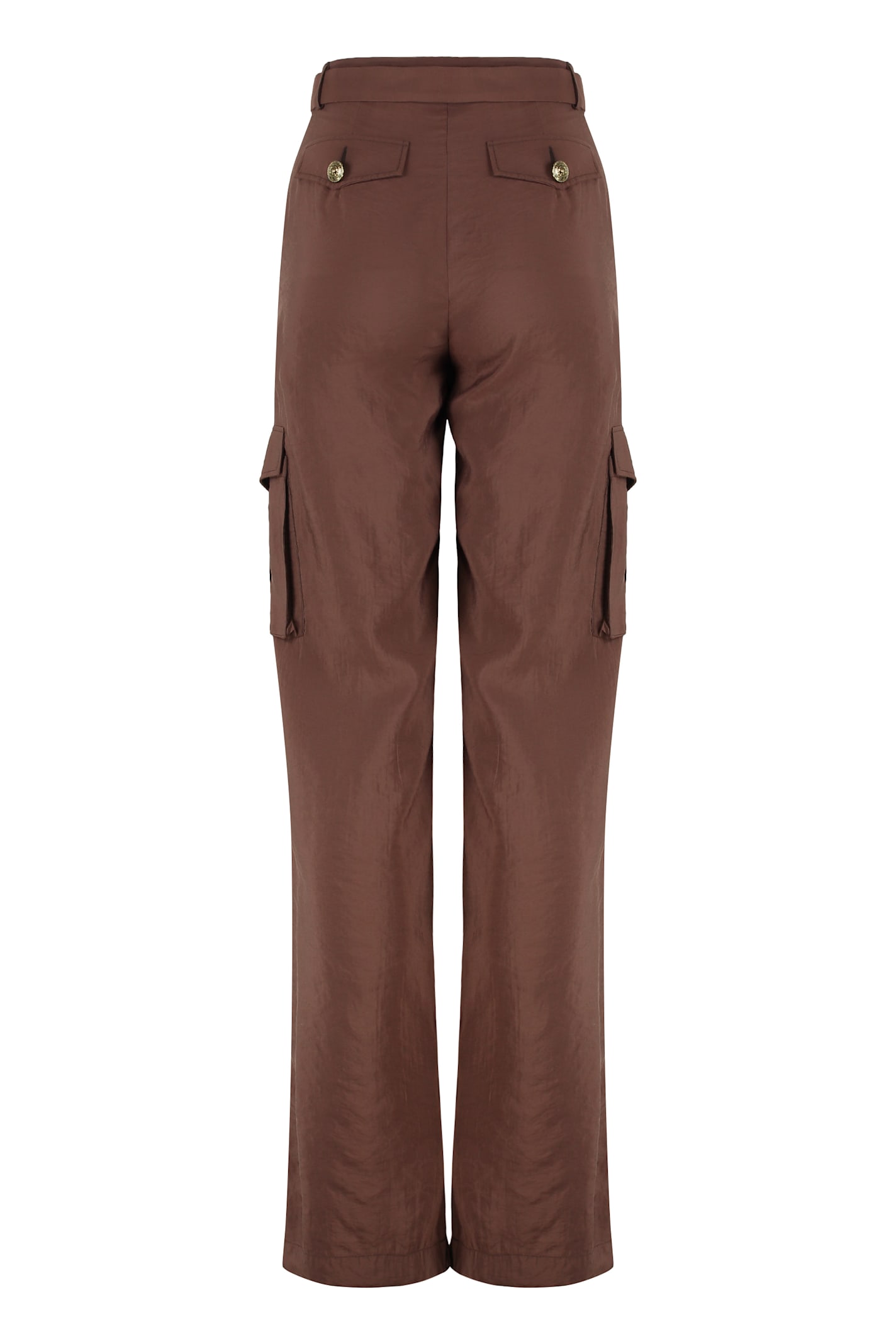 Versace Jeans Couture Utility Cargo Trousers Embellished Buttons In Brown