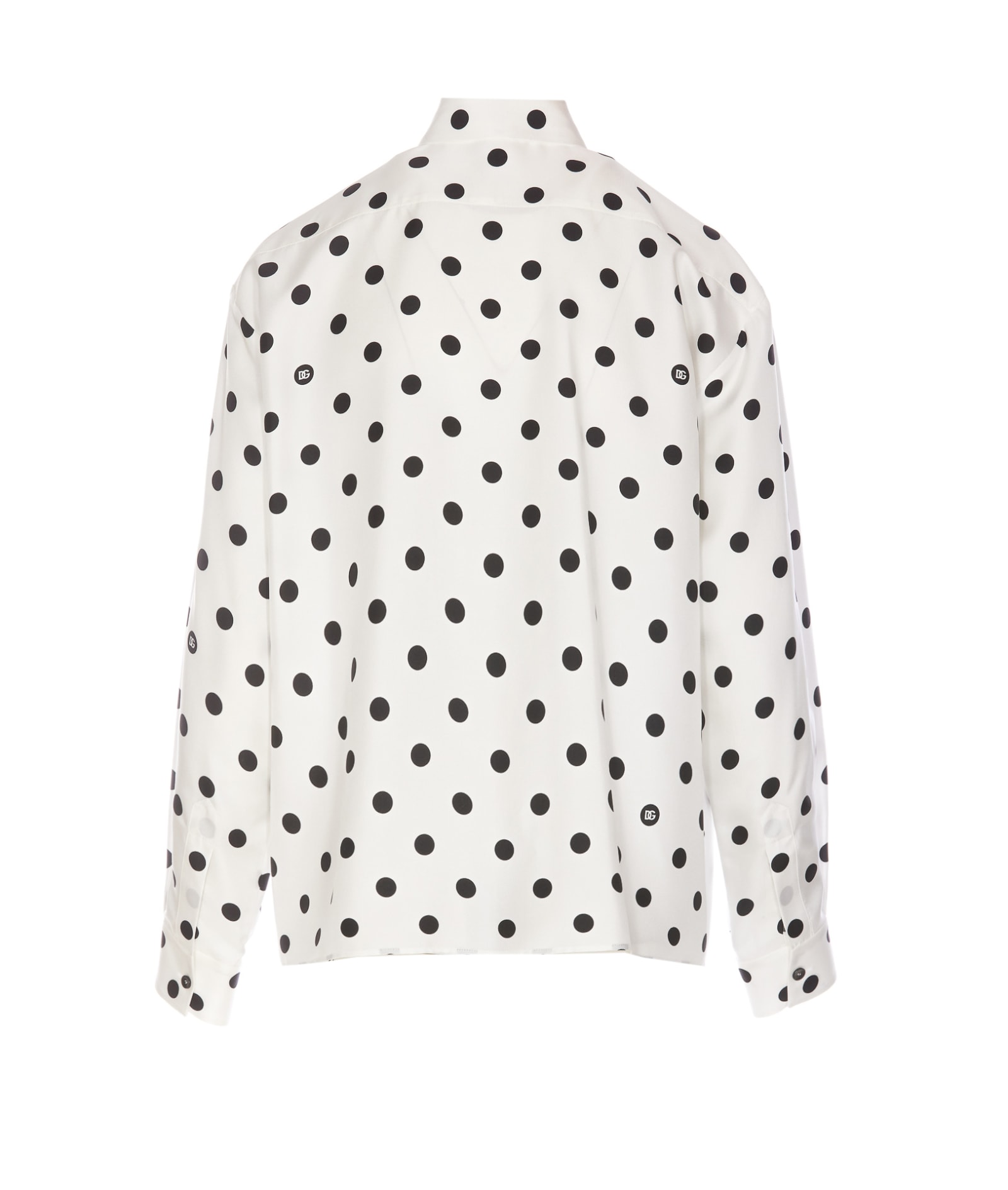 Shop Dolce & Gabbana Polka Dots Print Shirt In White