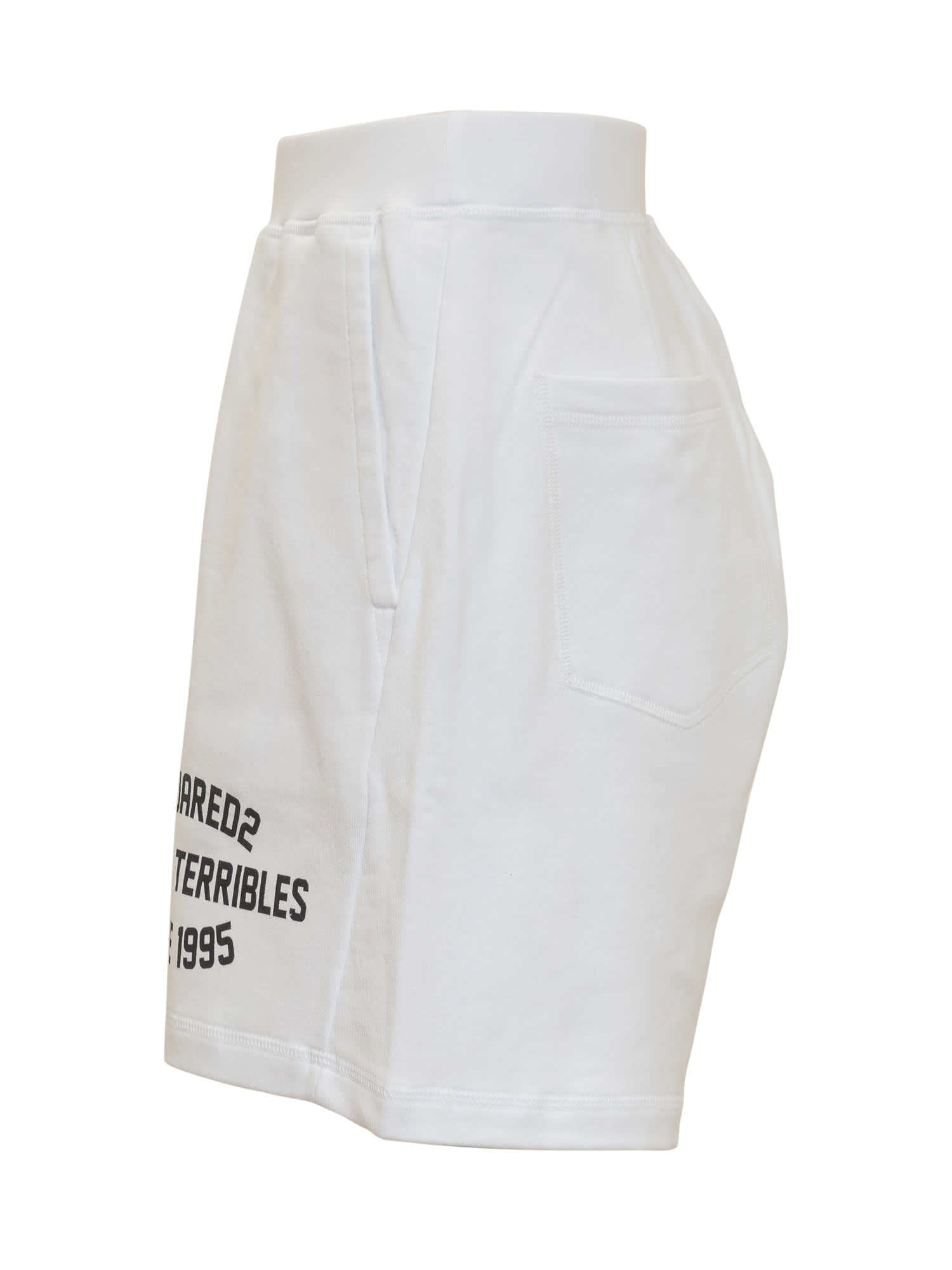 Shop Dsquared2 Long Arnold Short In White