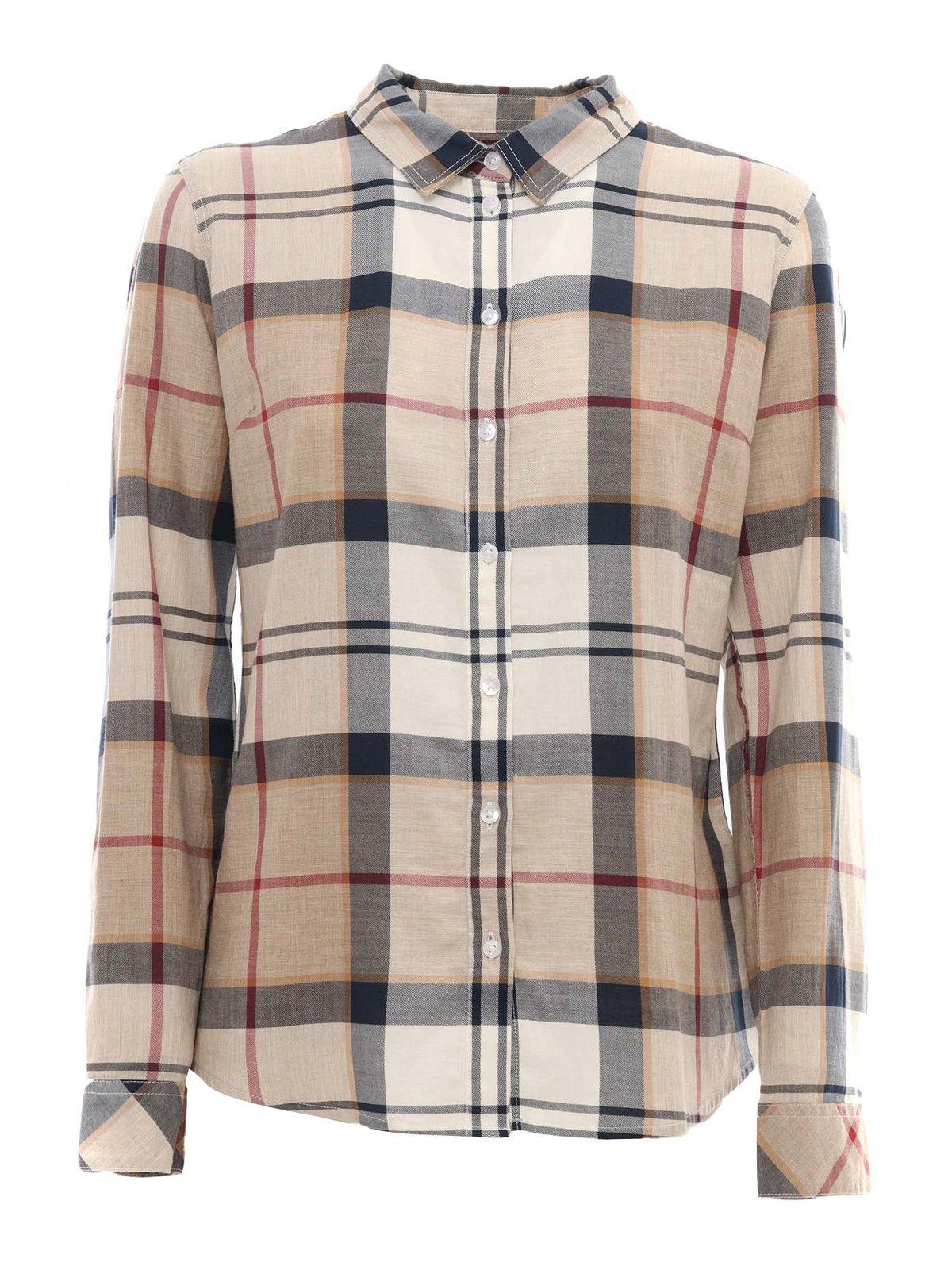 Shop Barbour Check Patterned Sleeved Shirt In Multicolour