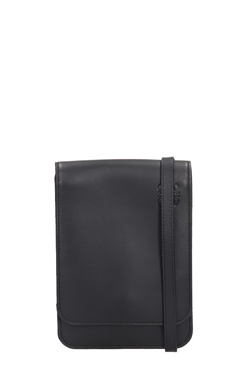 Loewe Bolso Gusset Clutch In Black Leather