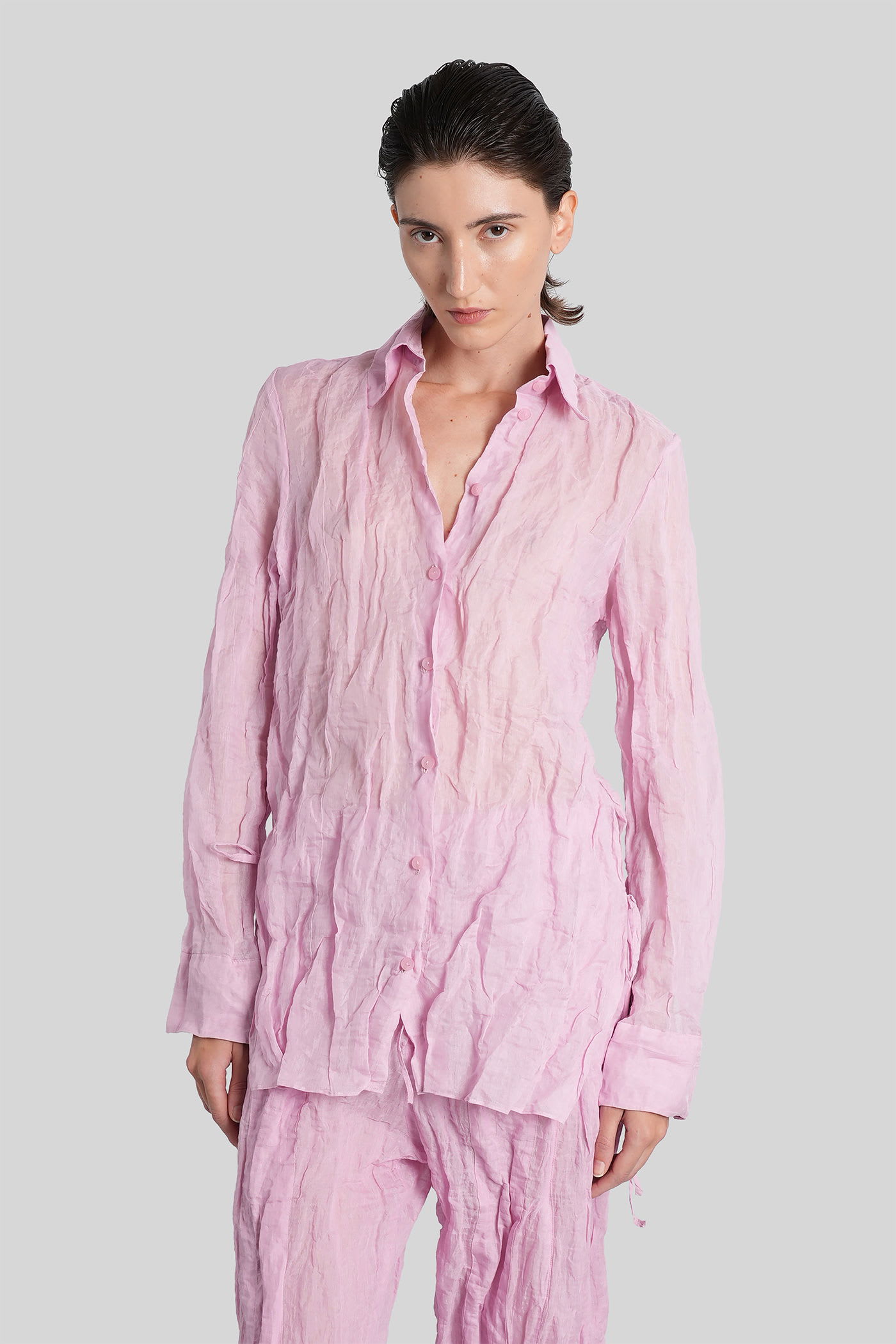 Christopher Esber Shirt In Rose-pink Cotton In Pink