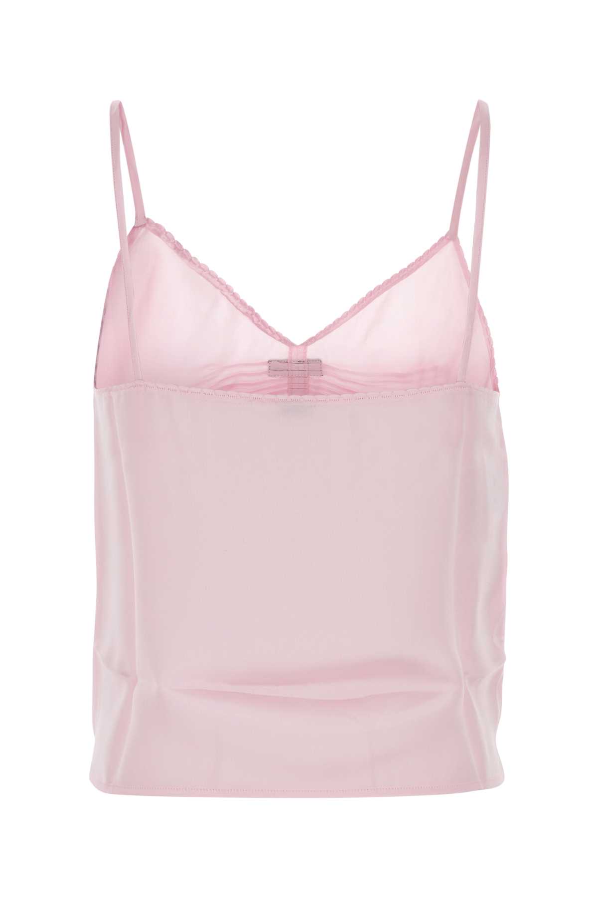 Shop Miu Miu Pastel Pink Satin Tank Top In Rosa