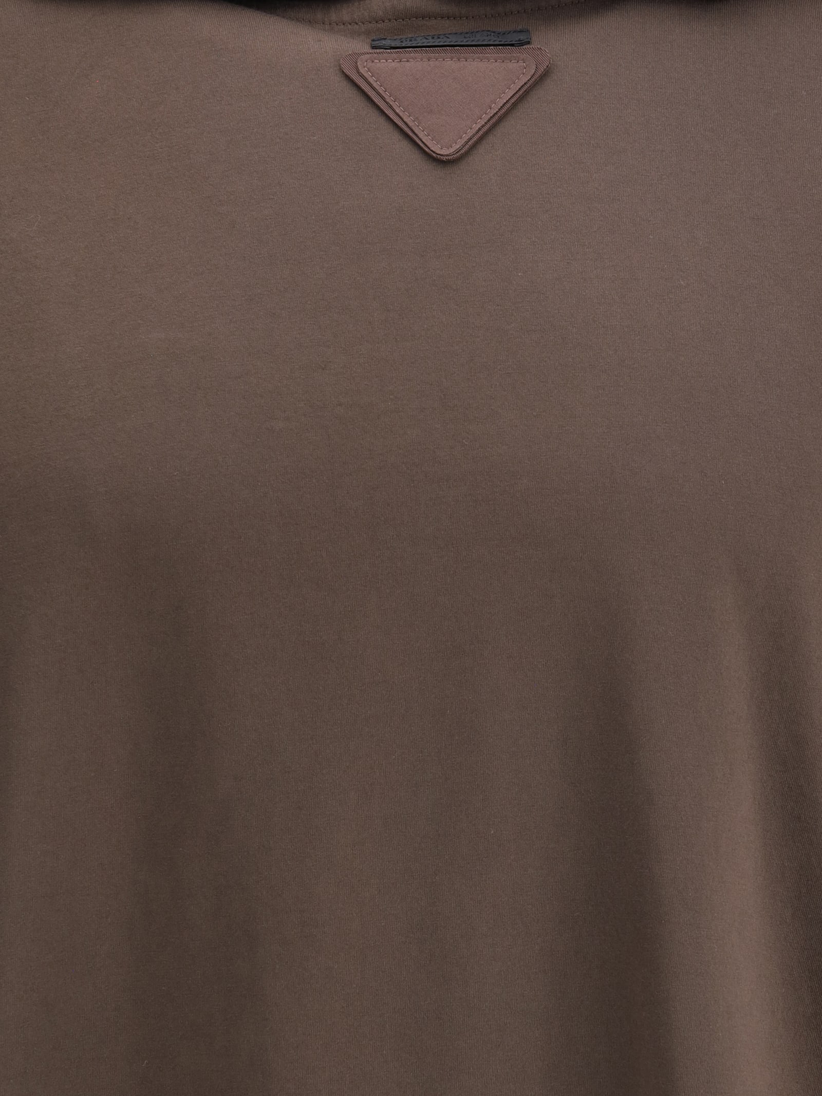 Prada Men Lightweight Hoodie In Brown