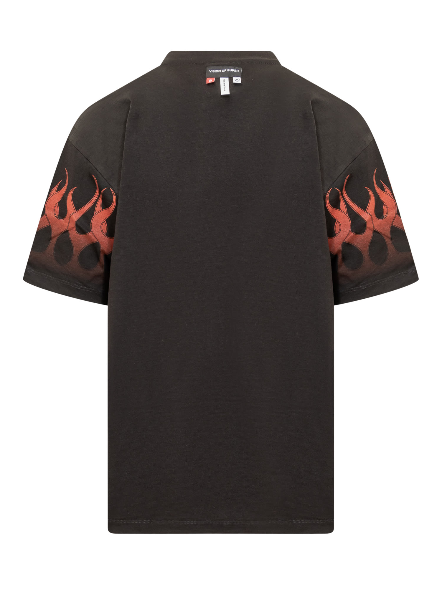 Shop Vision Of Super Flames T-shirt In Black