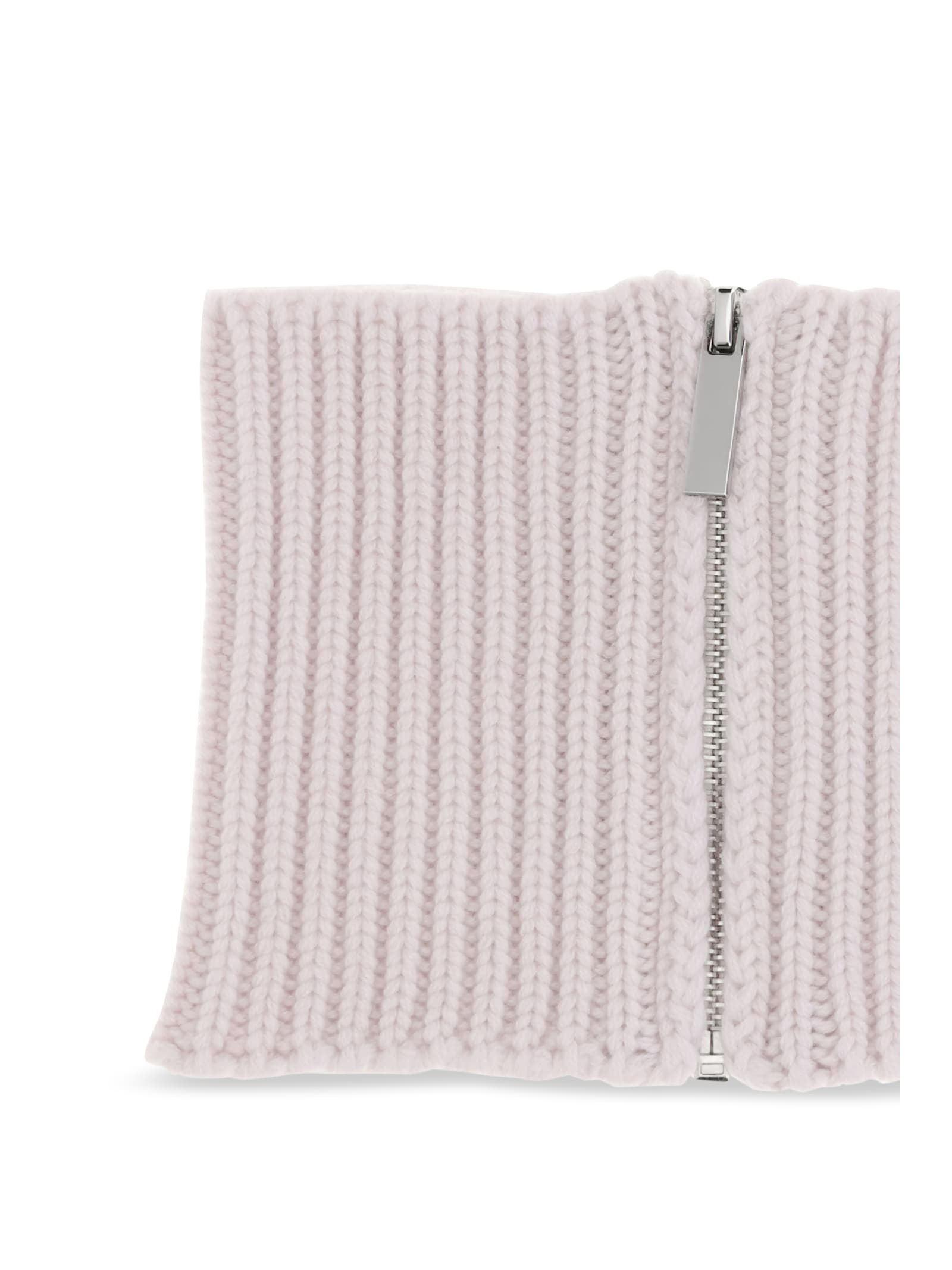 Sa Su Phi Ribbed Zip-fastening Scarf In Pink