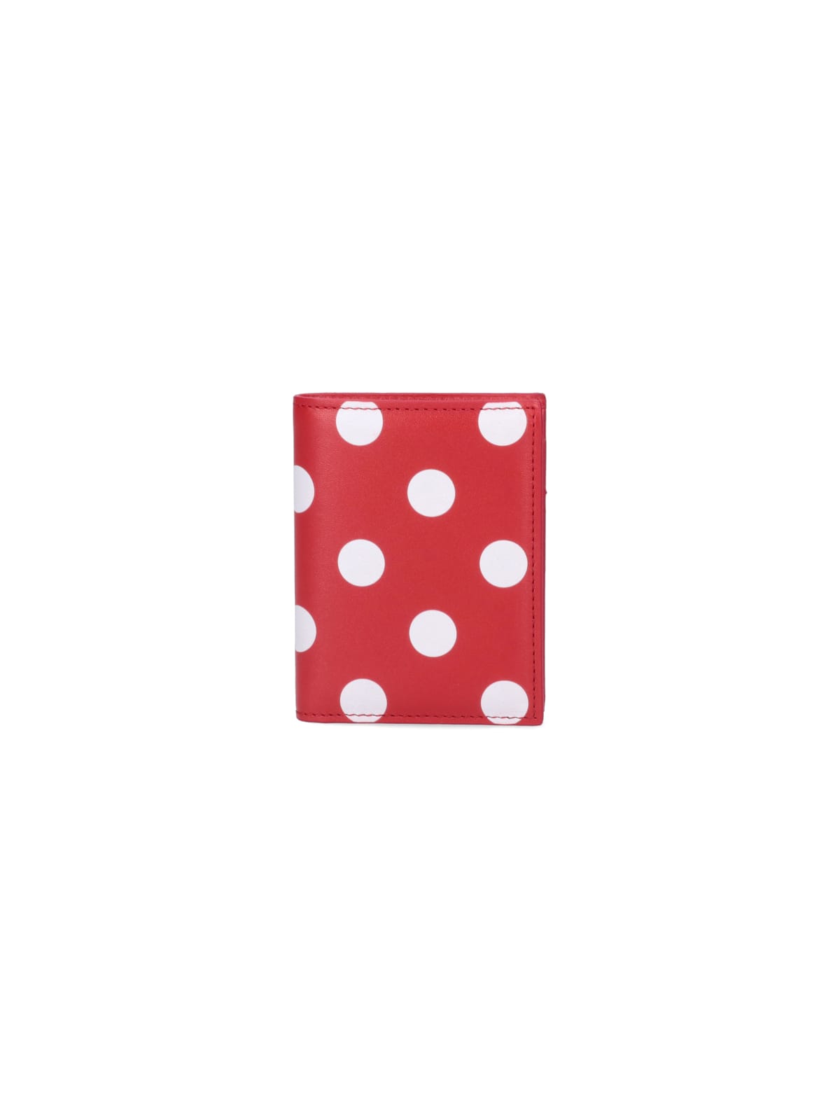 Comme Des Garçons Bi-fold Wallet Polka Dots In Red