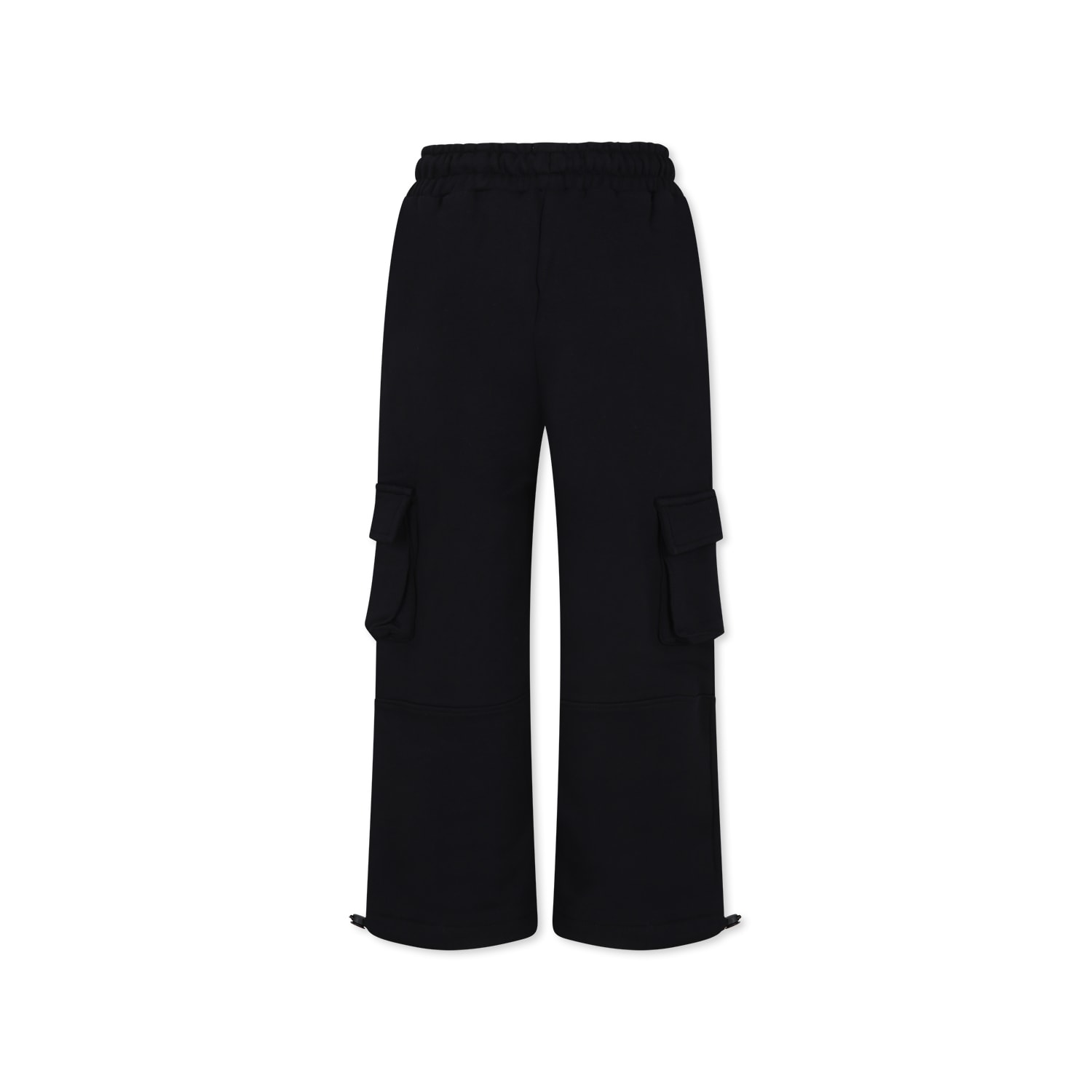 Shop Msgm Black Trousers For Kids With Logo