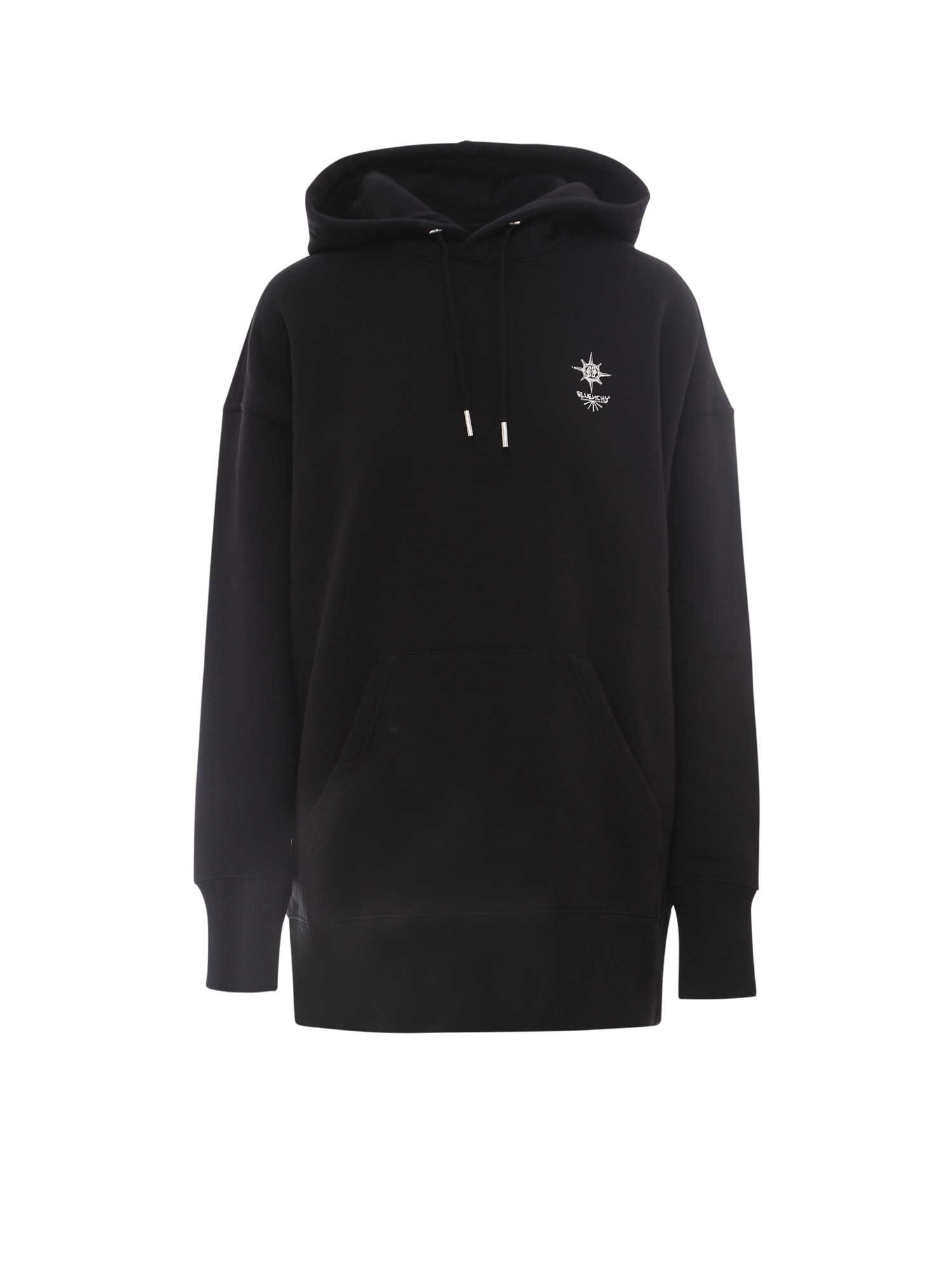 Givenchy Black Oversized Frame Print Hoodie In Black