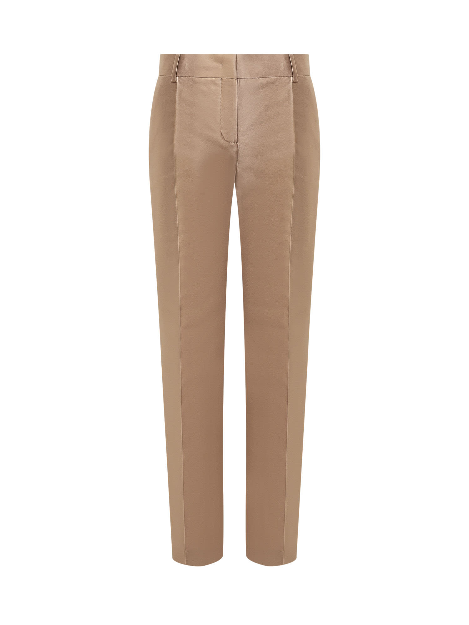 Shop Alberta Ferretti Mikado Trousers In Beige