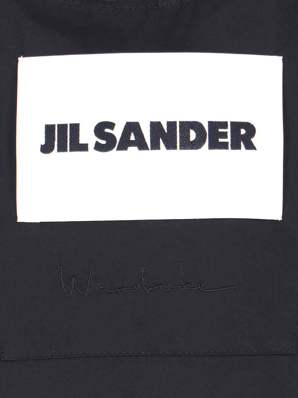 Shop Jil Sander Logo Parka On The Back In Black