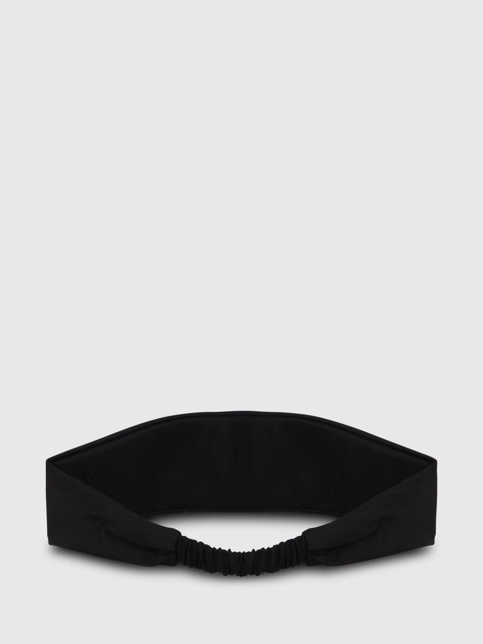 PRADA PRADA HEADBAND WITH GOLD LOGO 