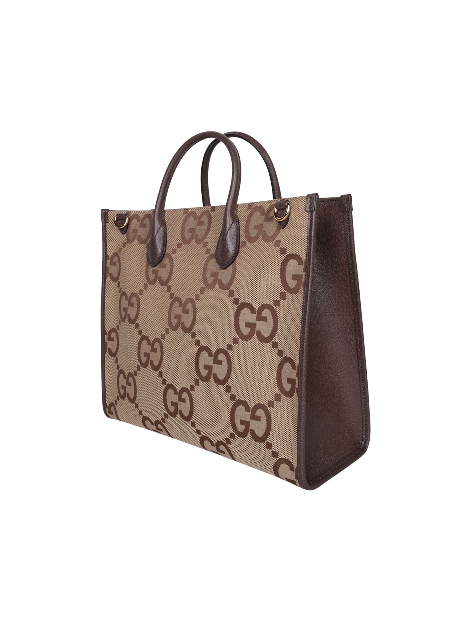 Shop Gucci Jumbo Maxi Gg Beige Bag
