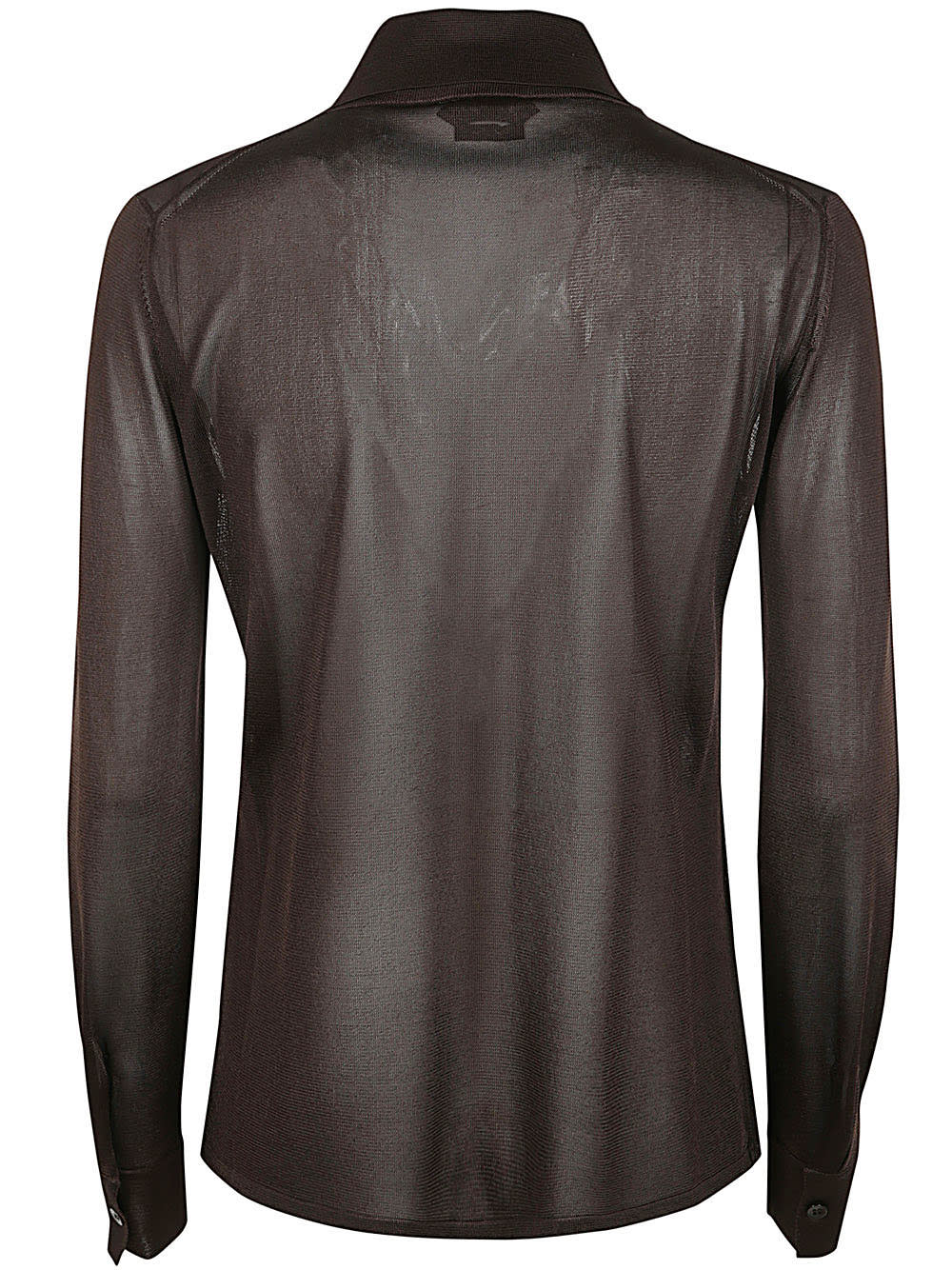 Shop Tom Ford Knitted Shirt In Chocolate Brown