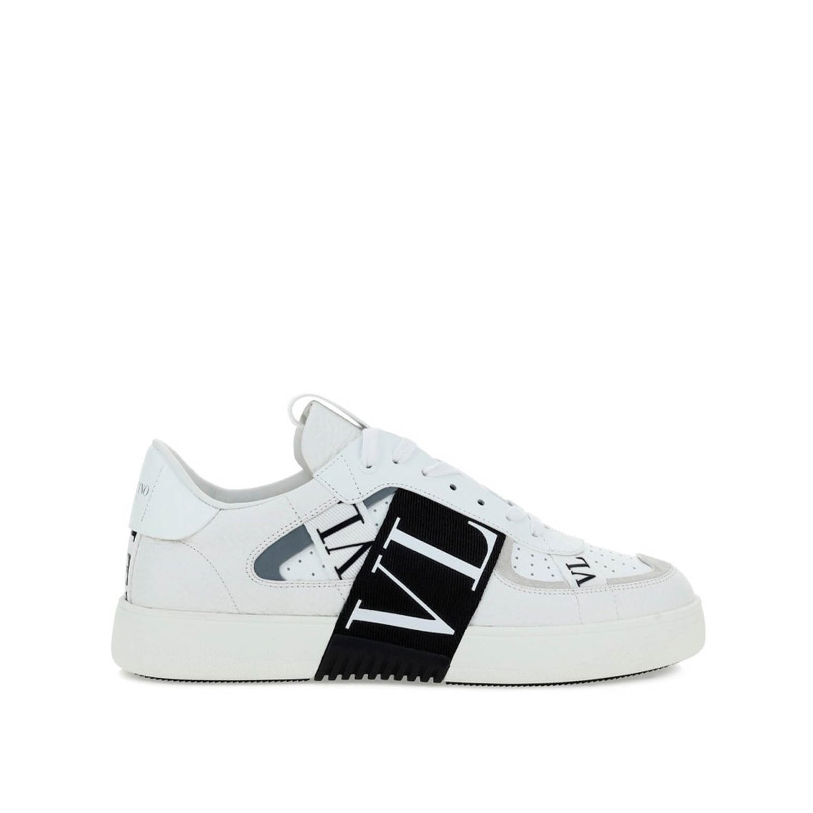 Shop Valentino Garavani Vlnt Leather Sneakers In White
