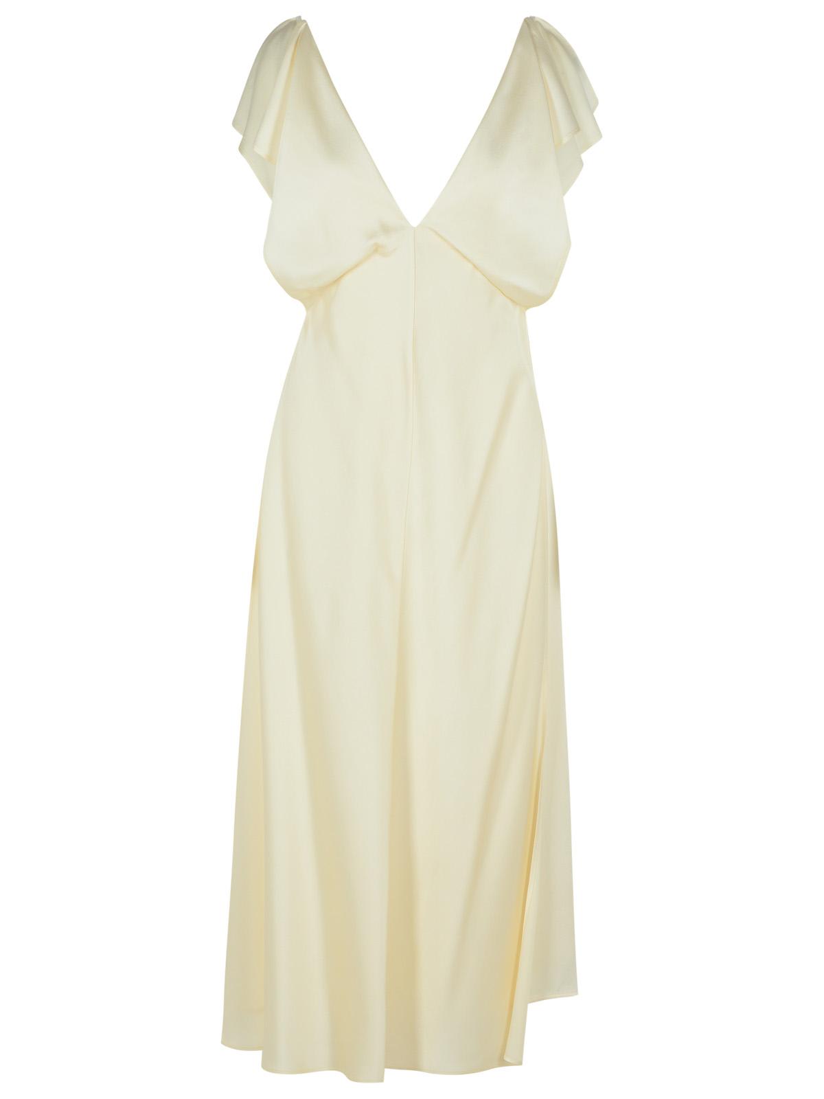 Jil Sander Ivory Viscose Blend Dress Women In Ivory