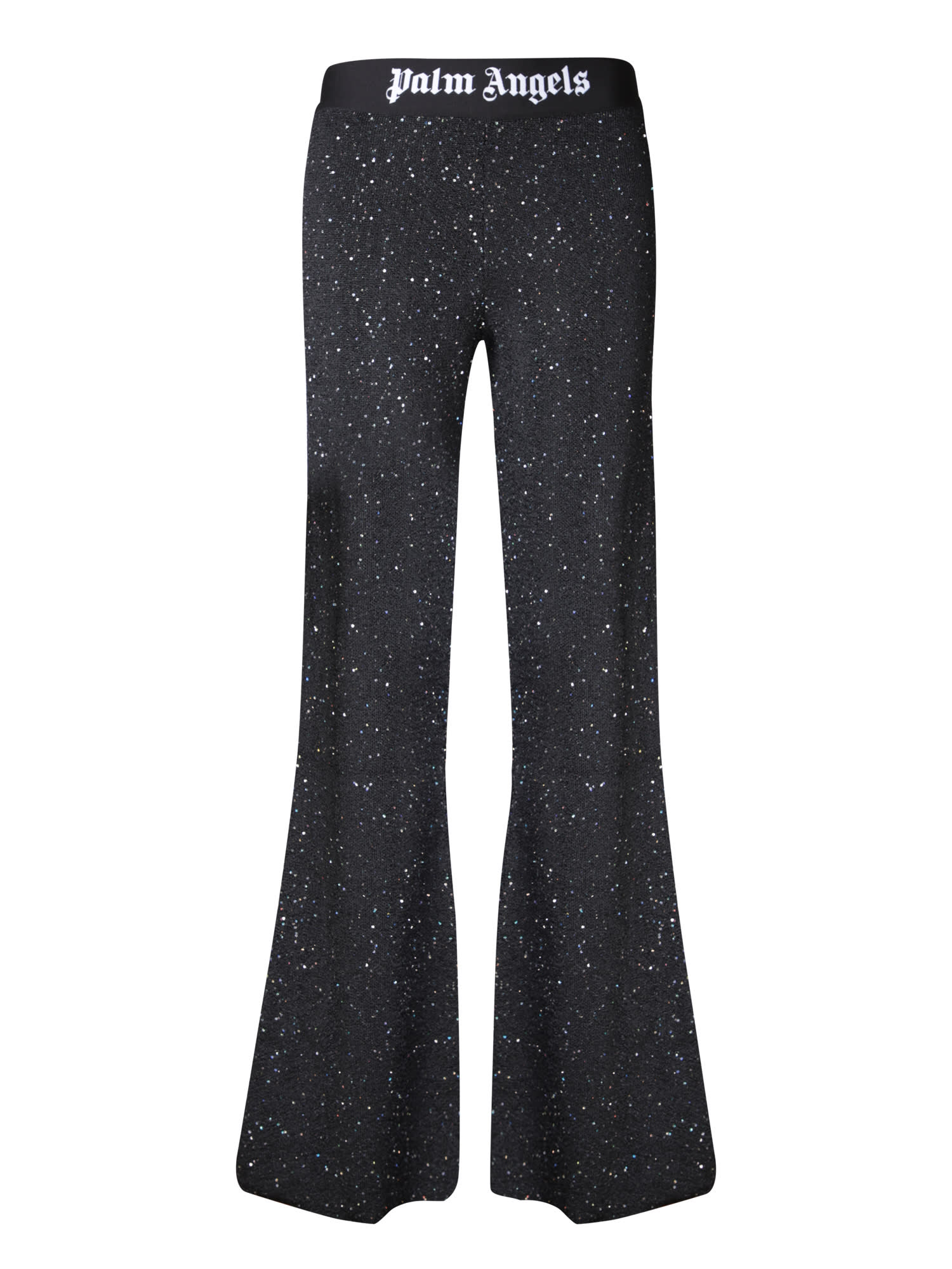 Shop Palm Angels Soiree Lurex Trousers In Black