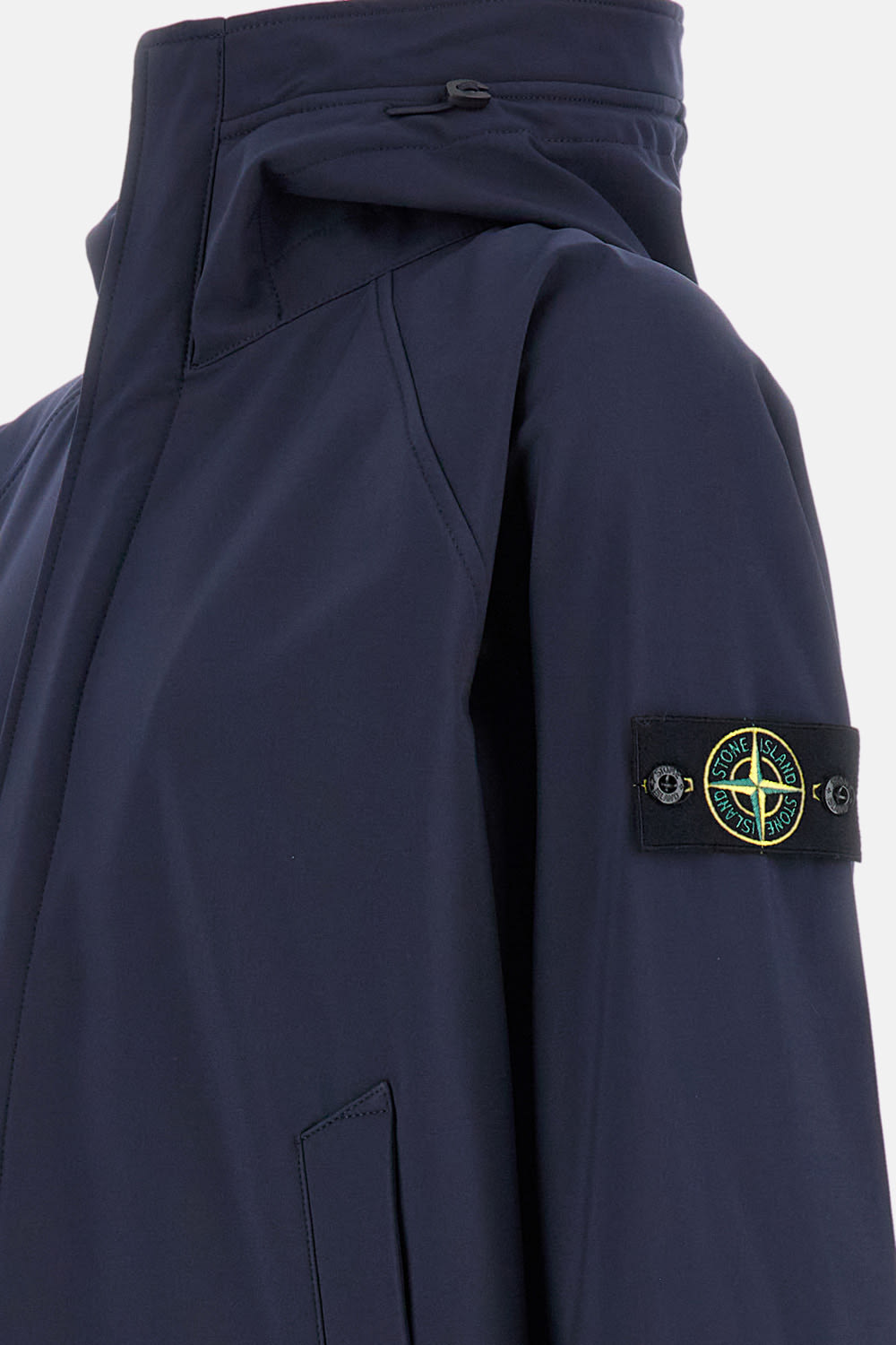 Stone Island Recycled Polyester Waterproof Jacket With Hood In Blue